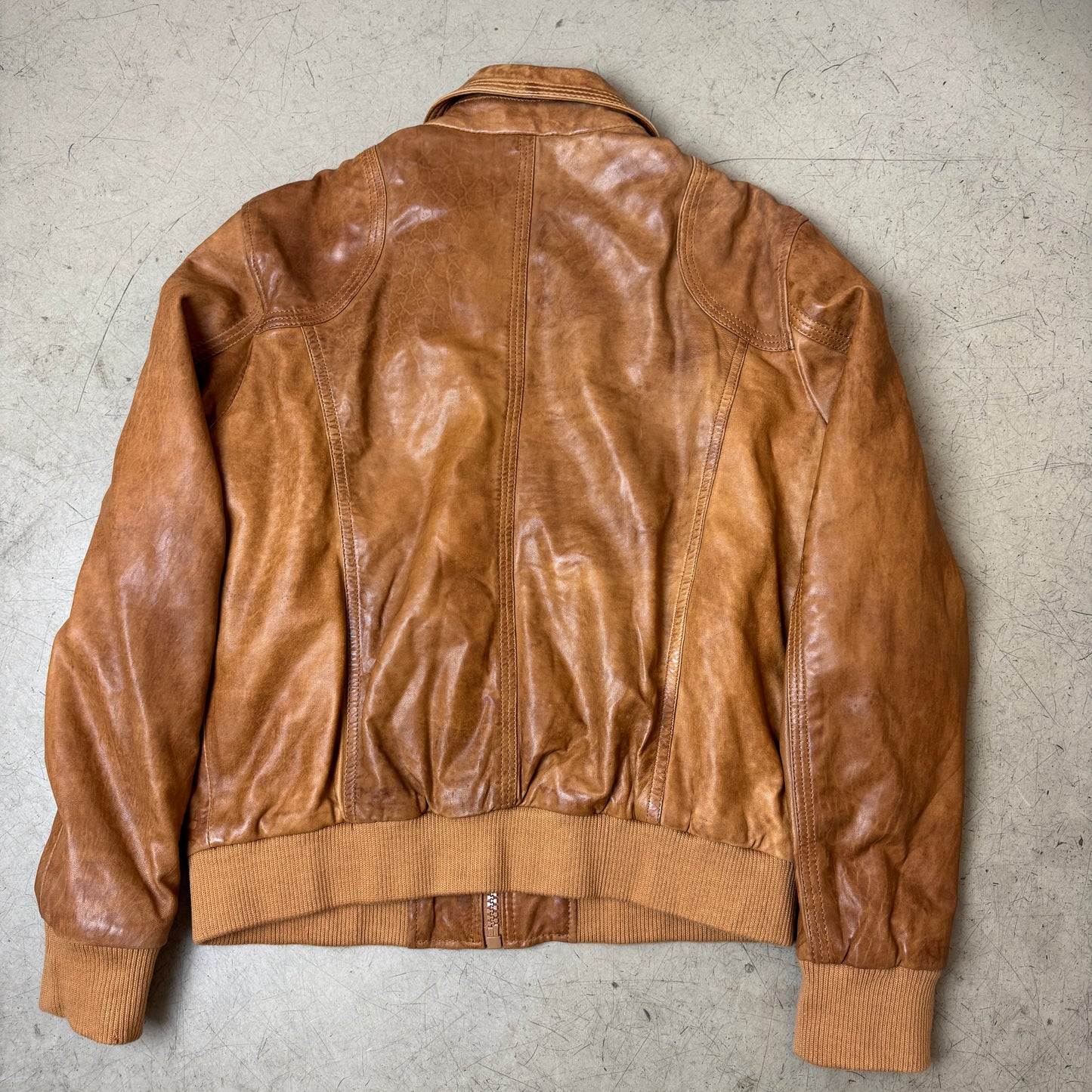 (XL) Lederjacke Cognac Braun