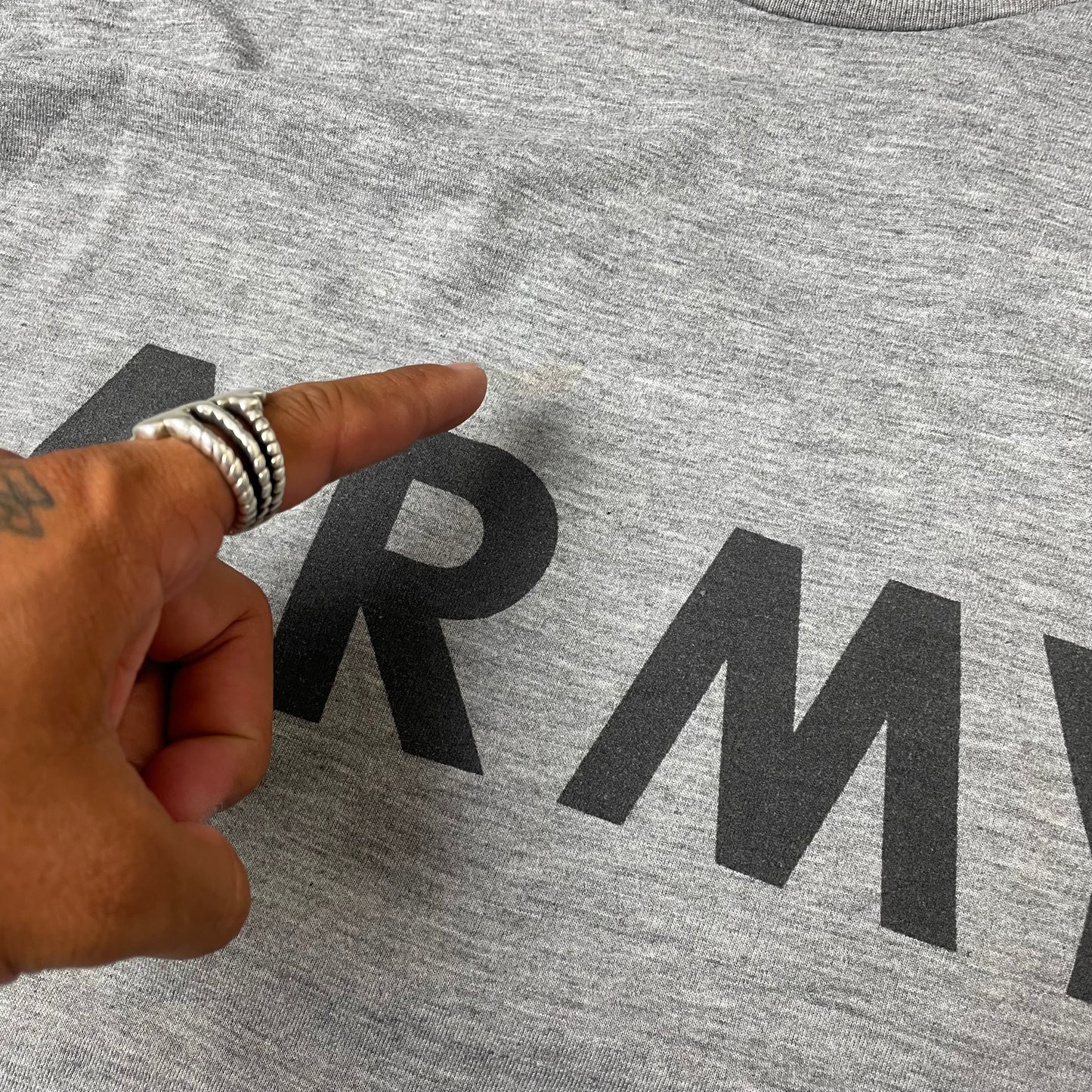 (L) US Army Tshirt grau schwarz