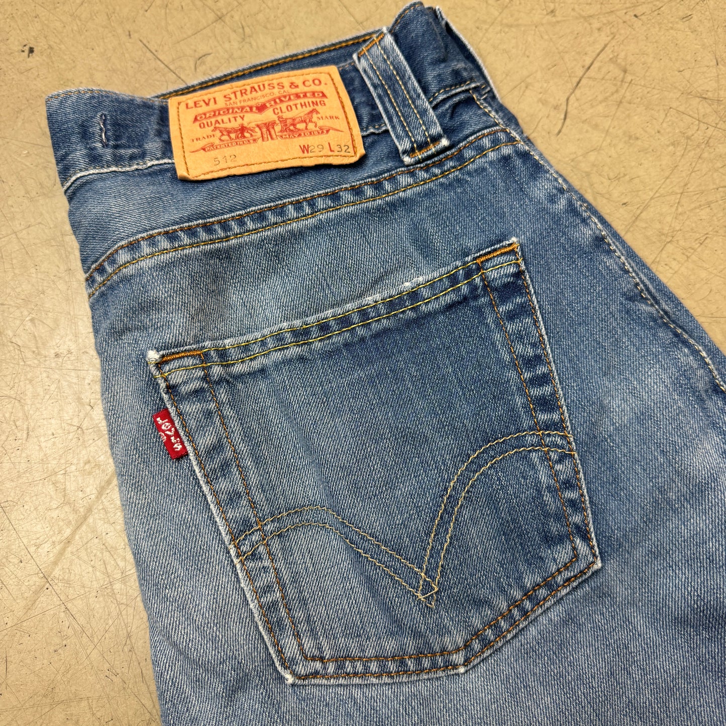 (M) Levi’s 512 Bootcut Jeanshose Flare Faded Blau W29/L32