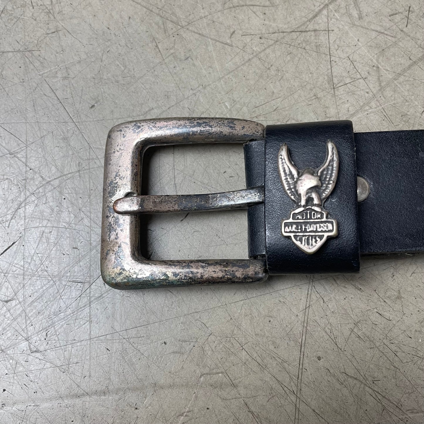 Vintage Harley Davidson Eagle Ledergürtel schwarz 104cm