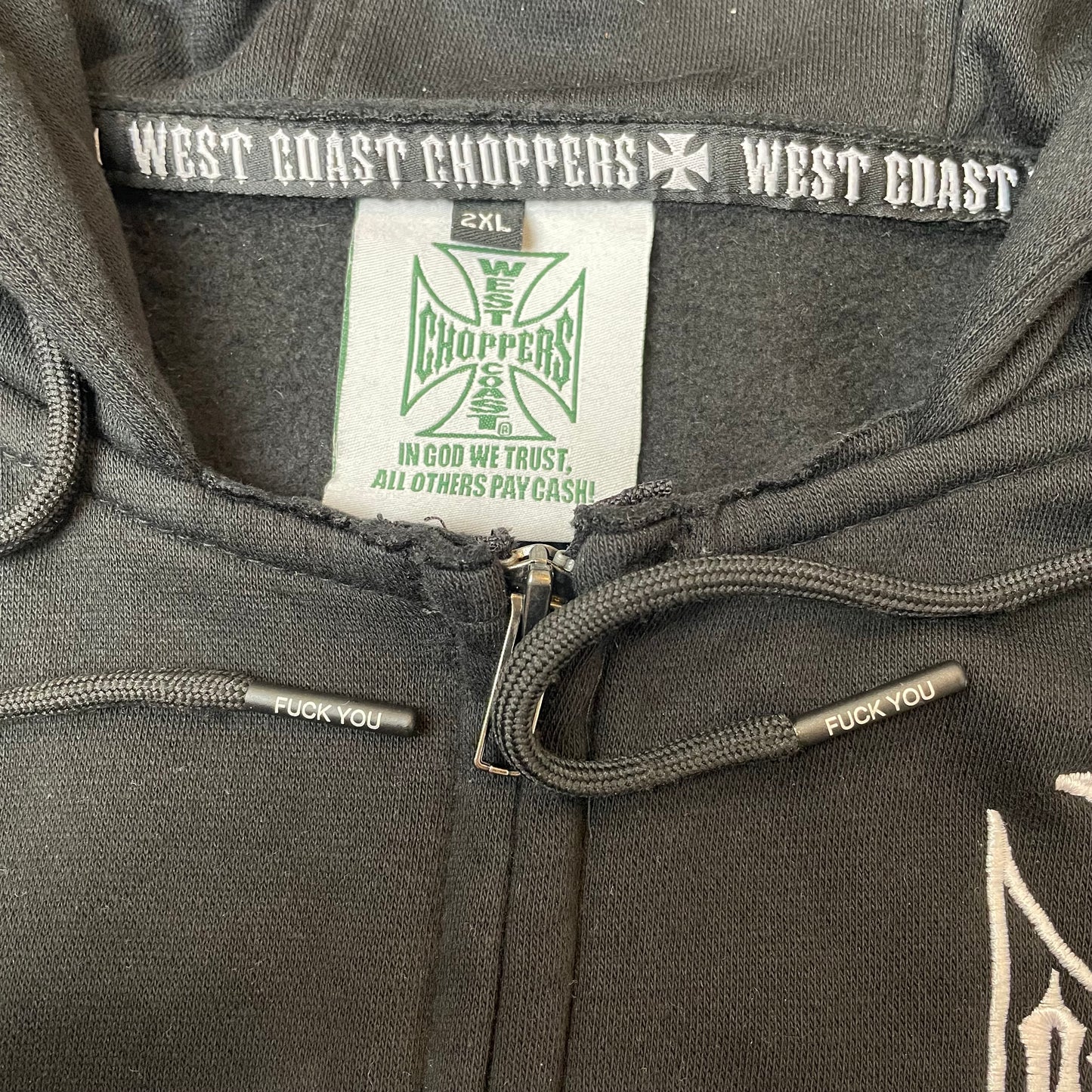 (XXL) Rare West Coast Choppers Zip Hoodie Biker schwarz