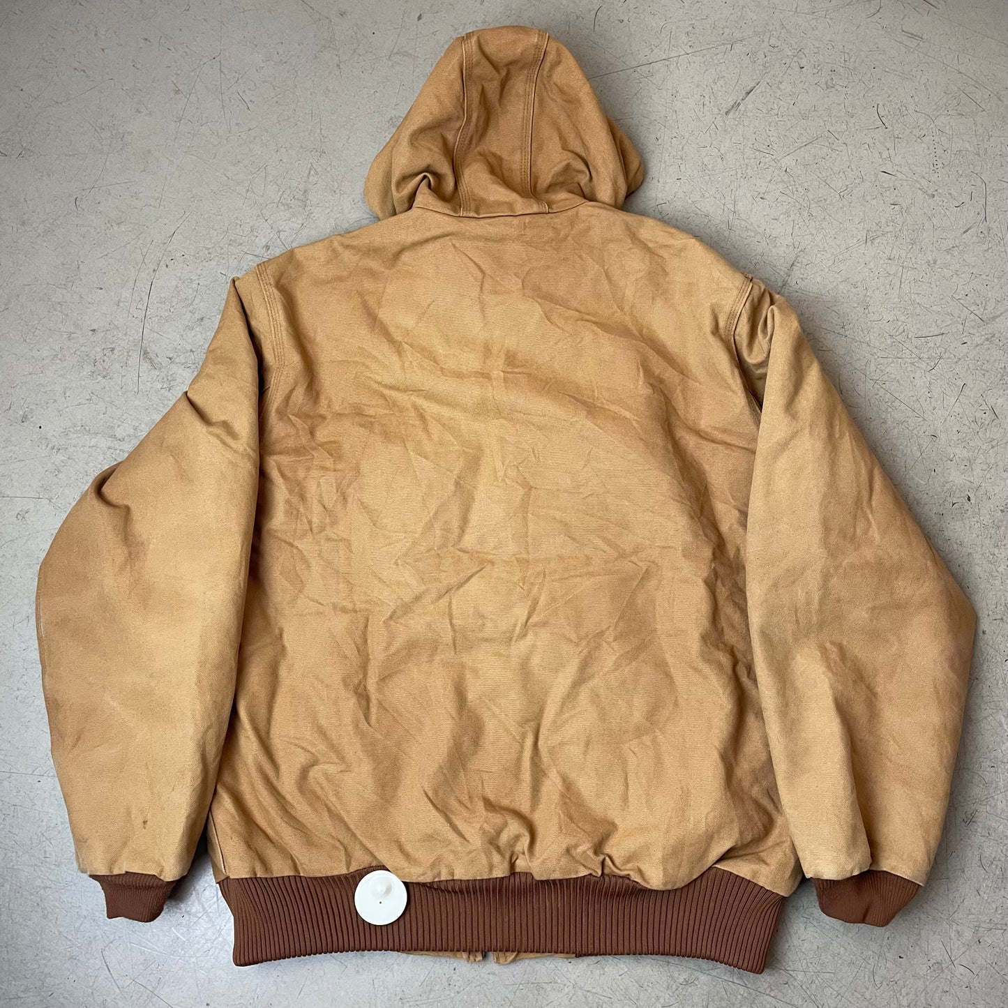 (XL) Carhartt Hooded Active Jacket Braun Made in USA L Tall