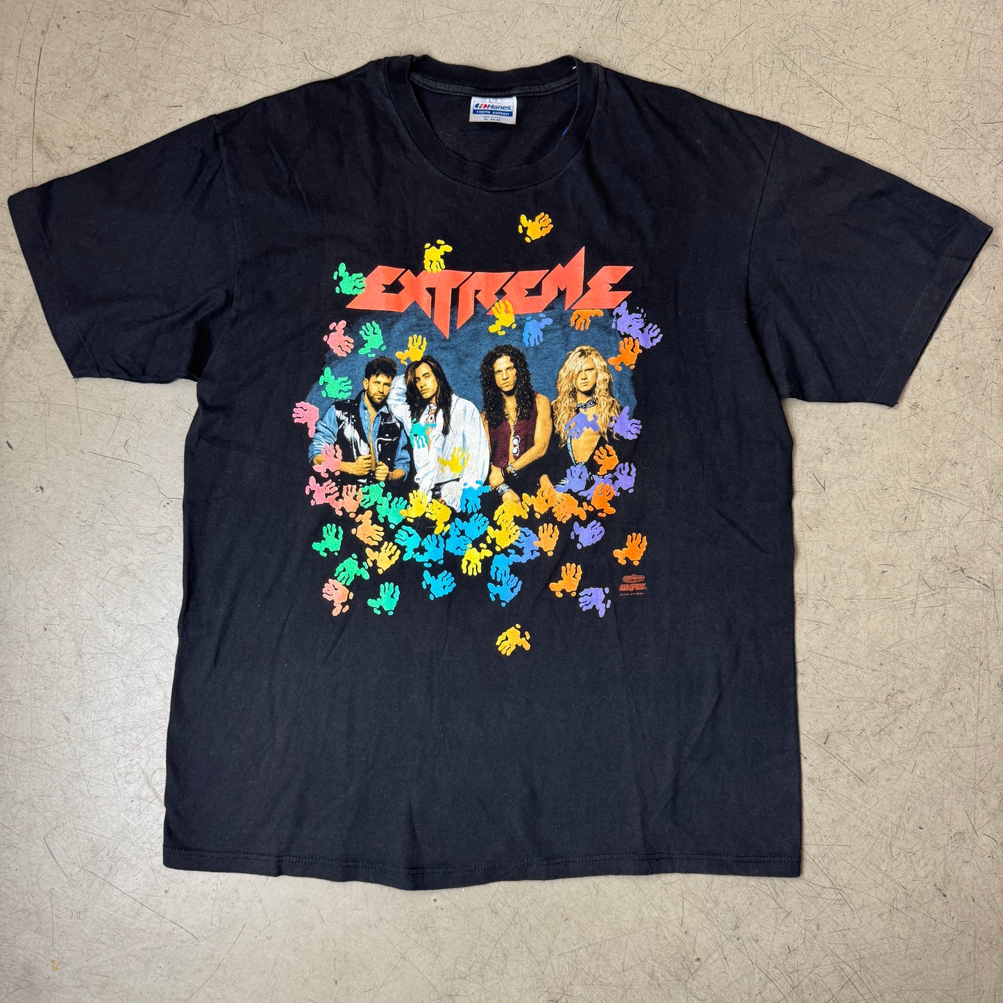 (XL) 1990-91 Extreme Mons-Tour Band T-Shirt Single Stitch schwarz Hanes