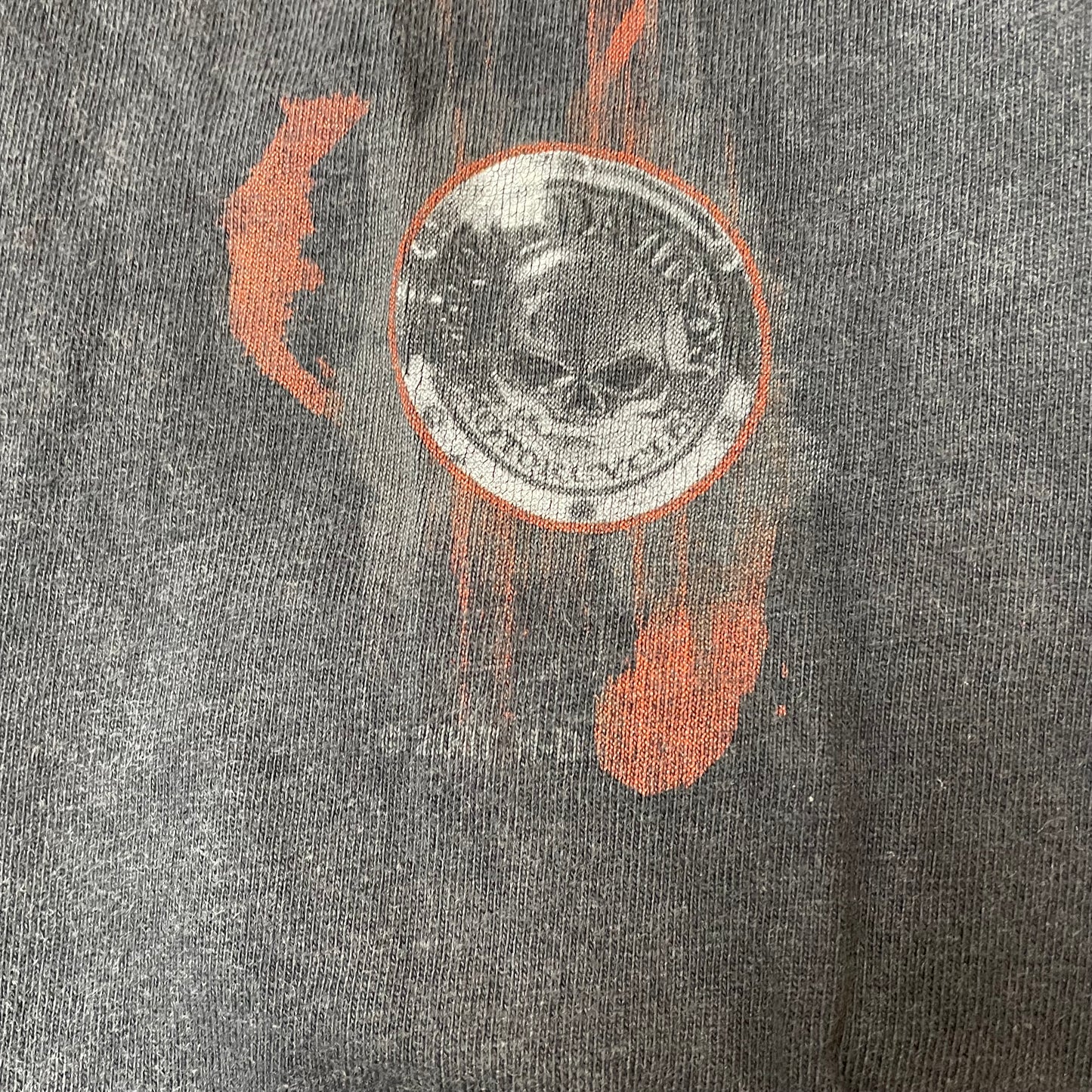 (L) 2007 Harley Davidson Skull Longsleeve black cropped California