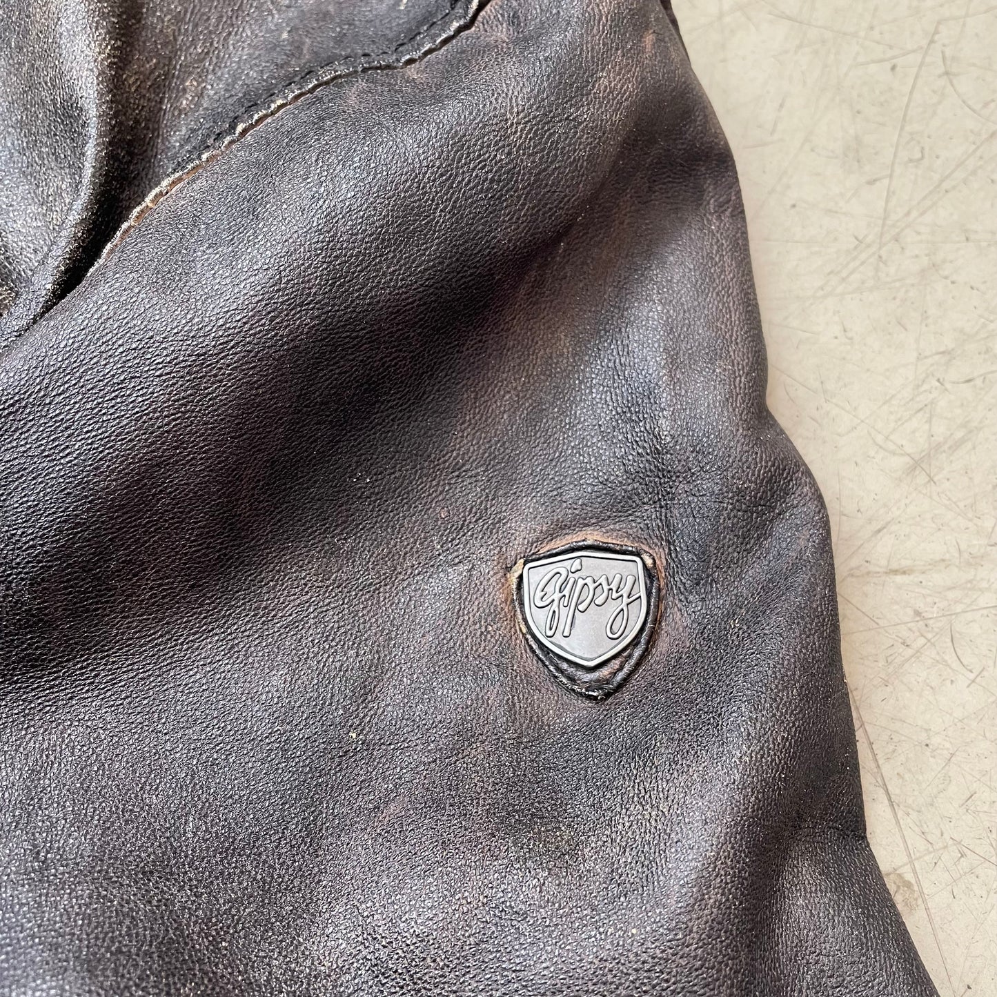 (L) 2000s Gipsy Lederjacke Faded braun slim fit Herren