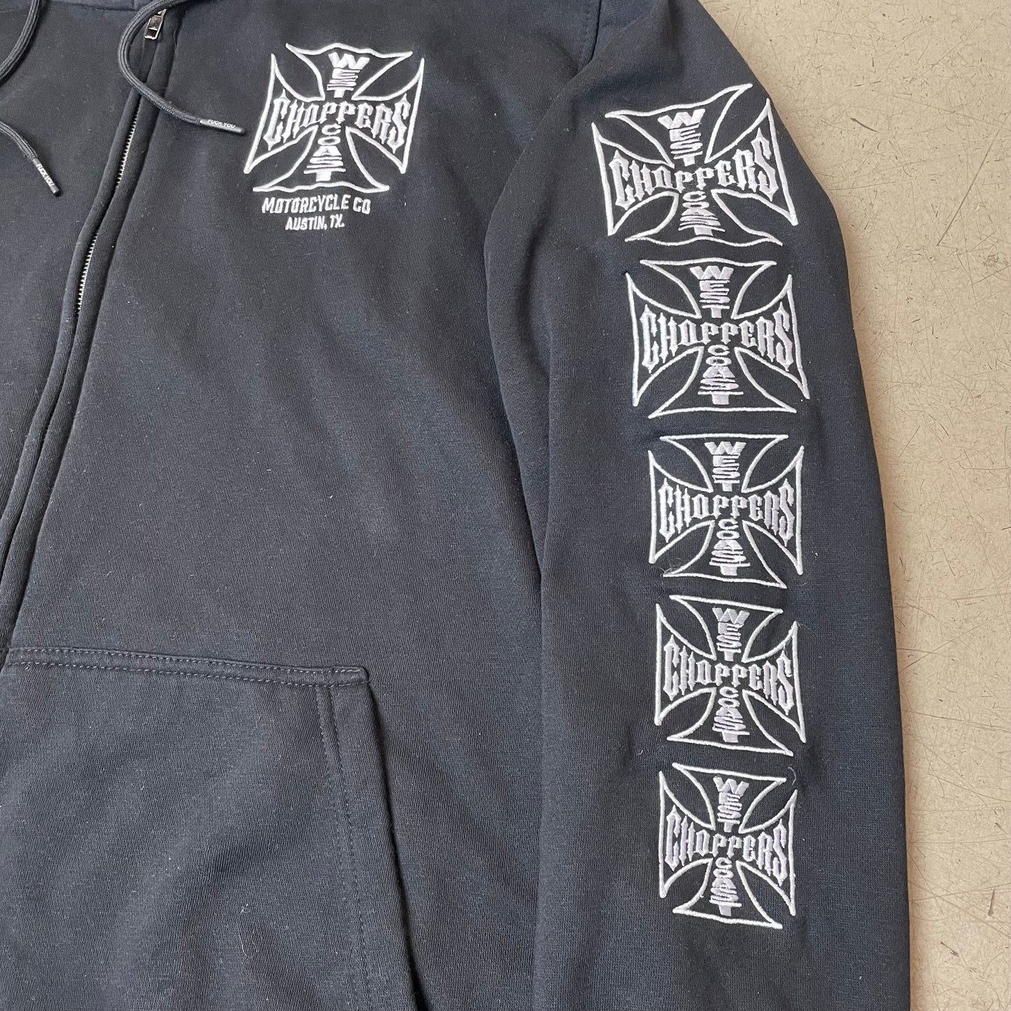 (XXL) Rare West Coast Choppers Zip Hoodie Biker schwarz