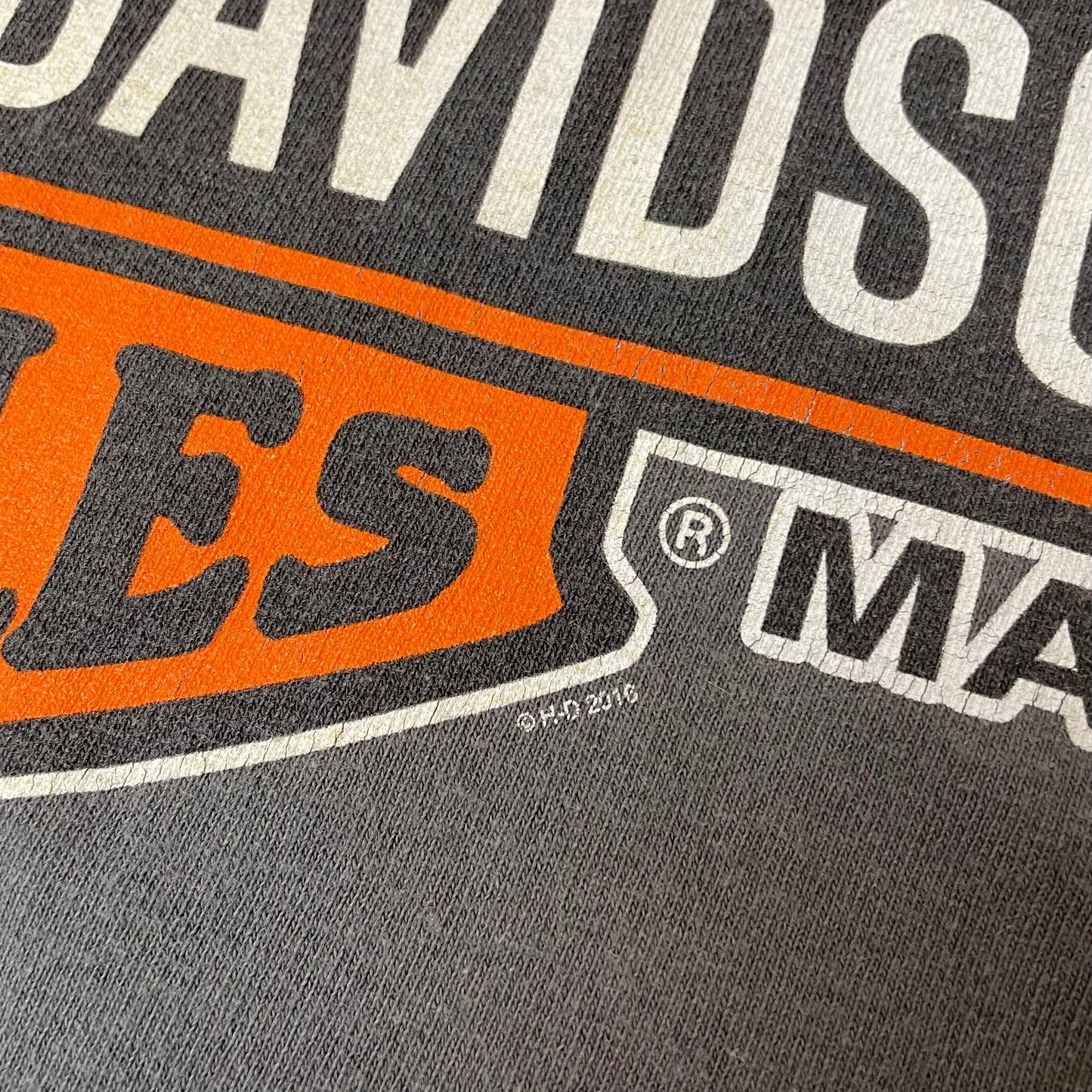 (XL) 2016 Harley Davidson Pittsburgh Big Logo Tshirt Faded grau