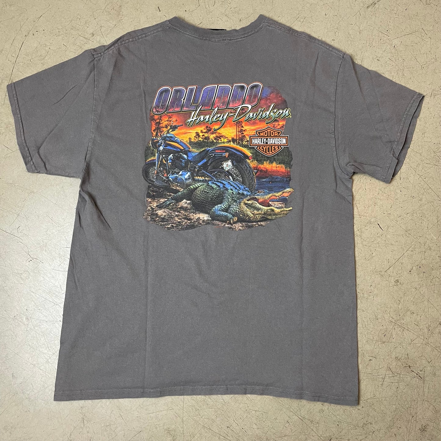 (L) Harley Davidson Orlando Gator Tshirt grau Florida