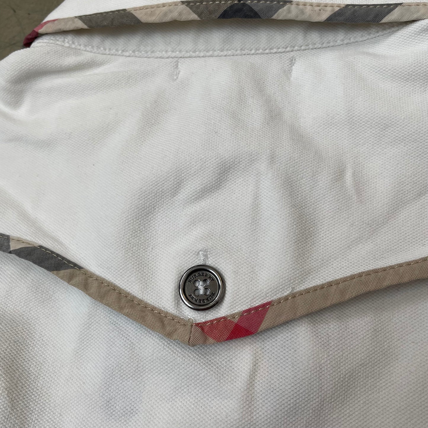 (L) Wmn Burberry Polo Longsleeve Langarm weiß Damen