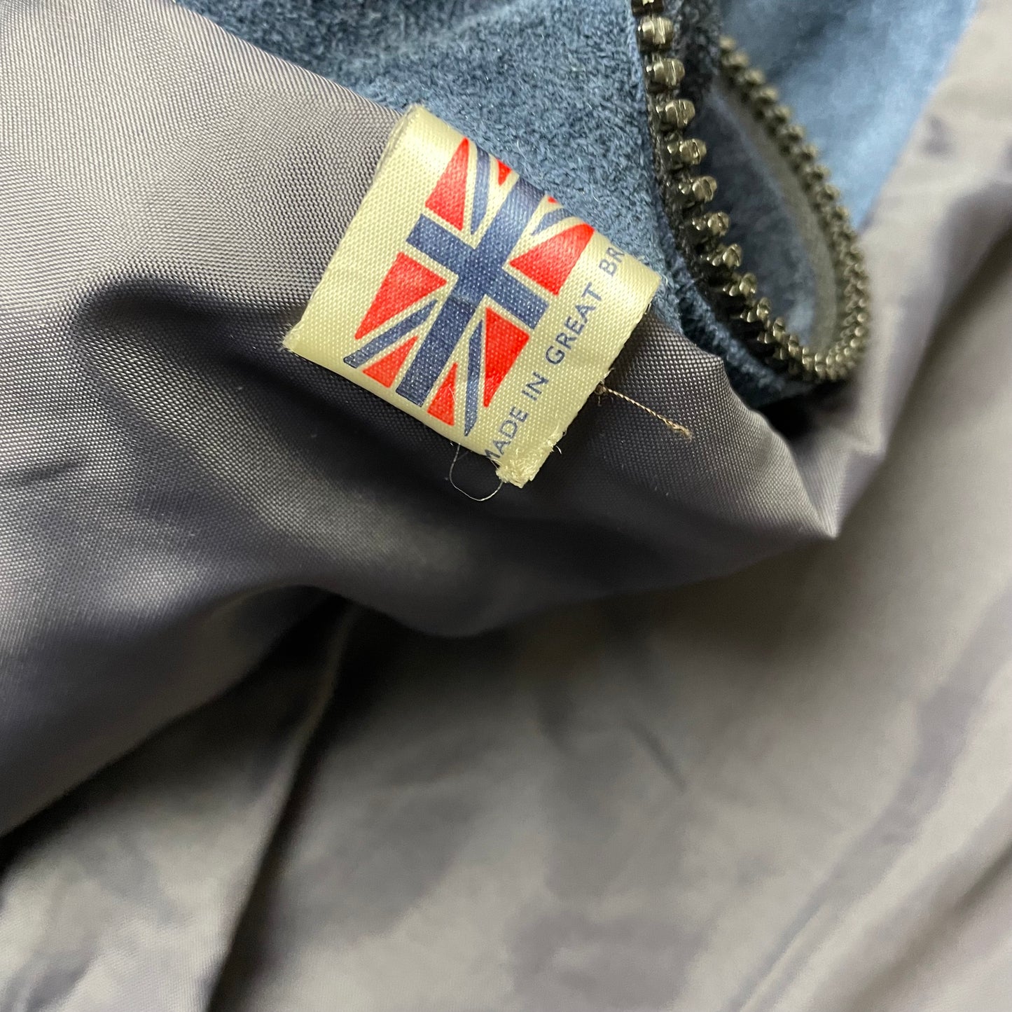 (S) 1970s Flaxton Wildleder Jacke Navy blau Made in England
