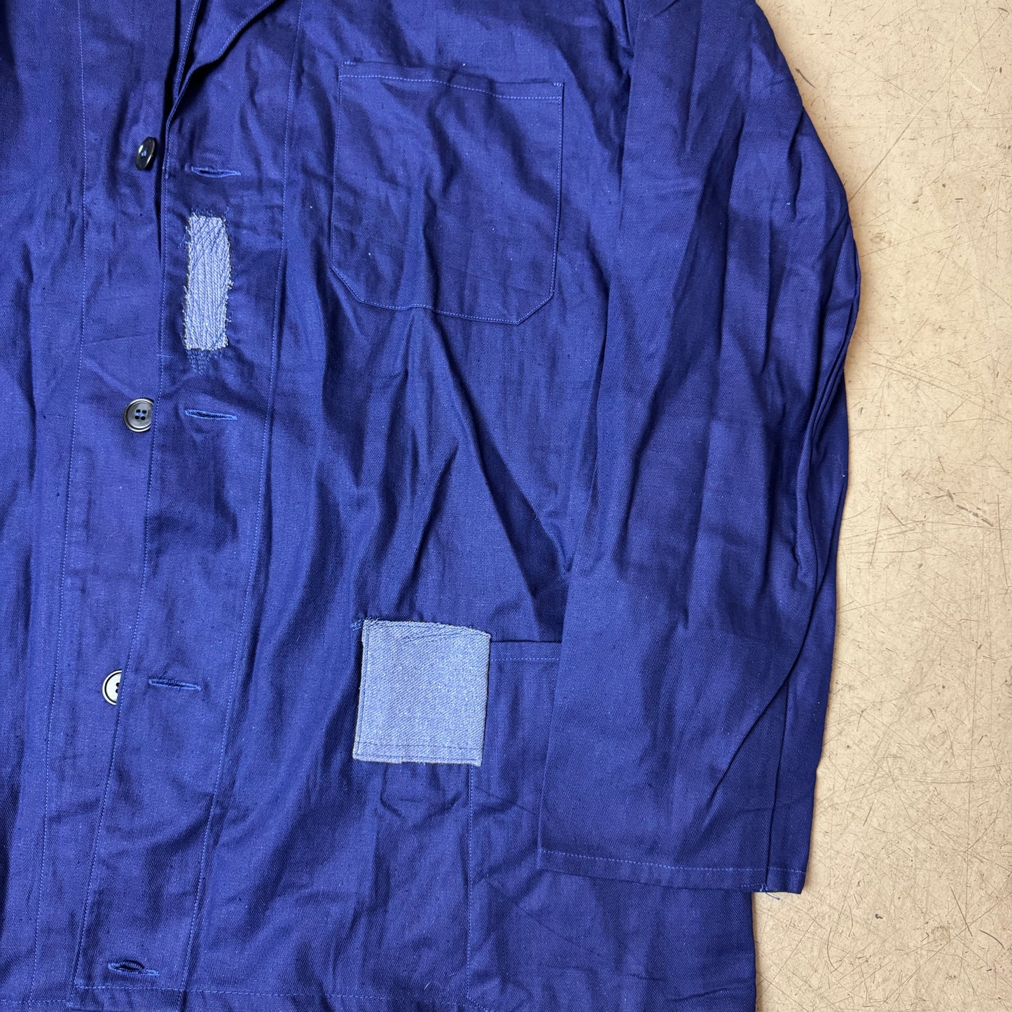 (XXL) Repaired French Work Shirt blau