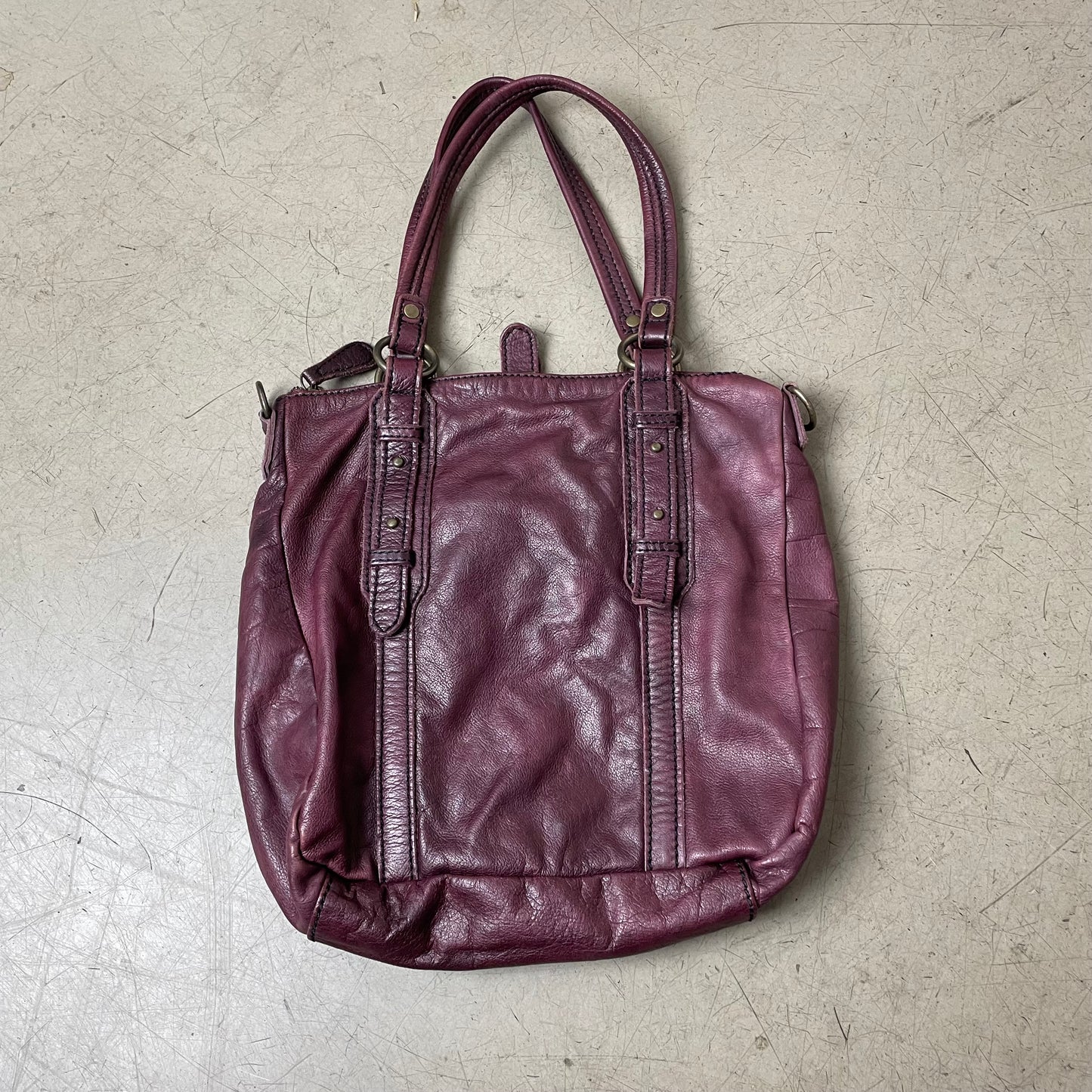Liebeskind Berlin Leather Tote Bag Aubergine dunkel lila Ledertasche