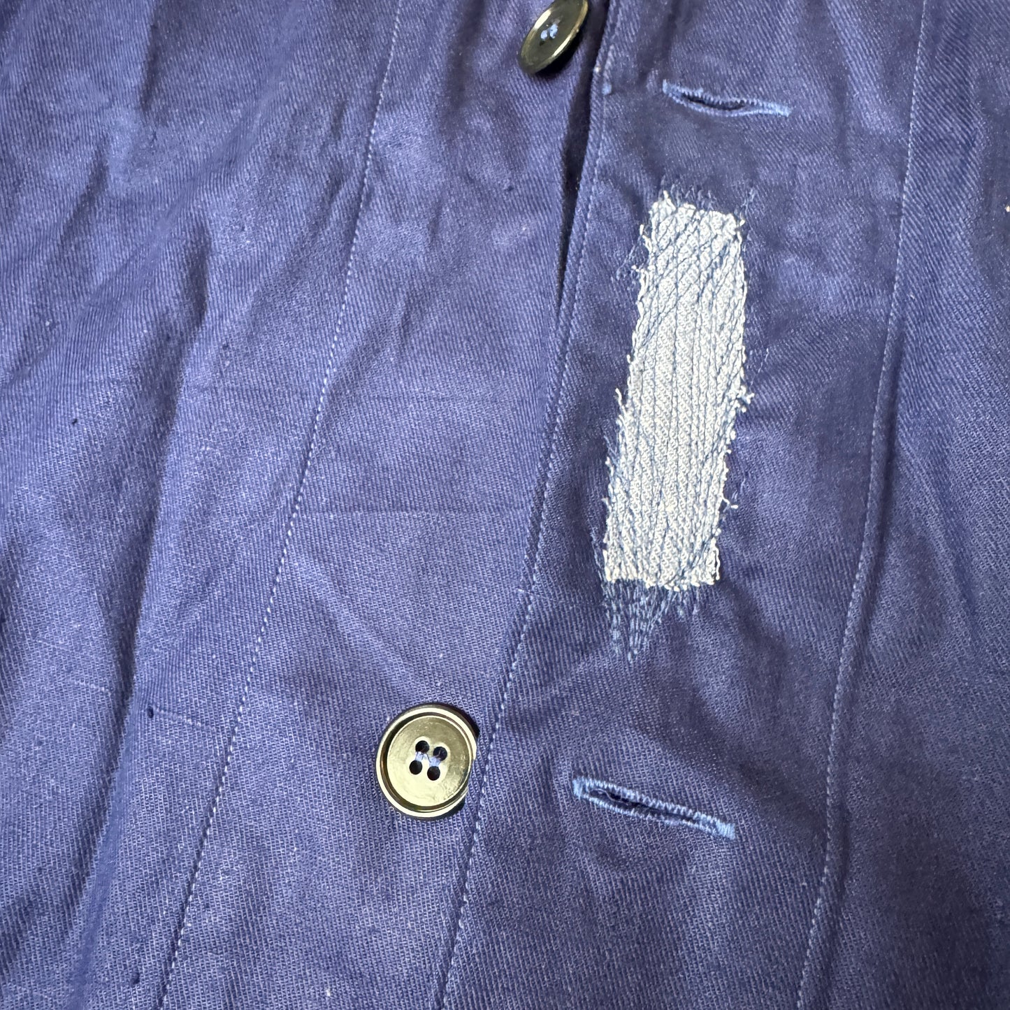 (XXL) Repaired French Work Shirt blau