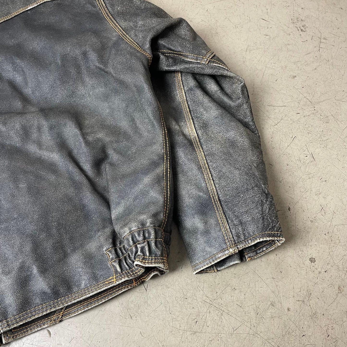 (XL) Vintage Marc O‘Polo Leder Bomberjacke Faded schwarz braun