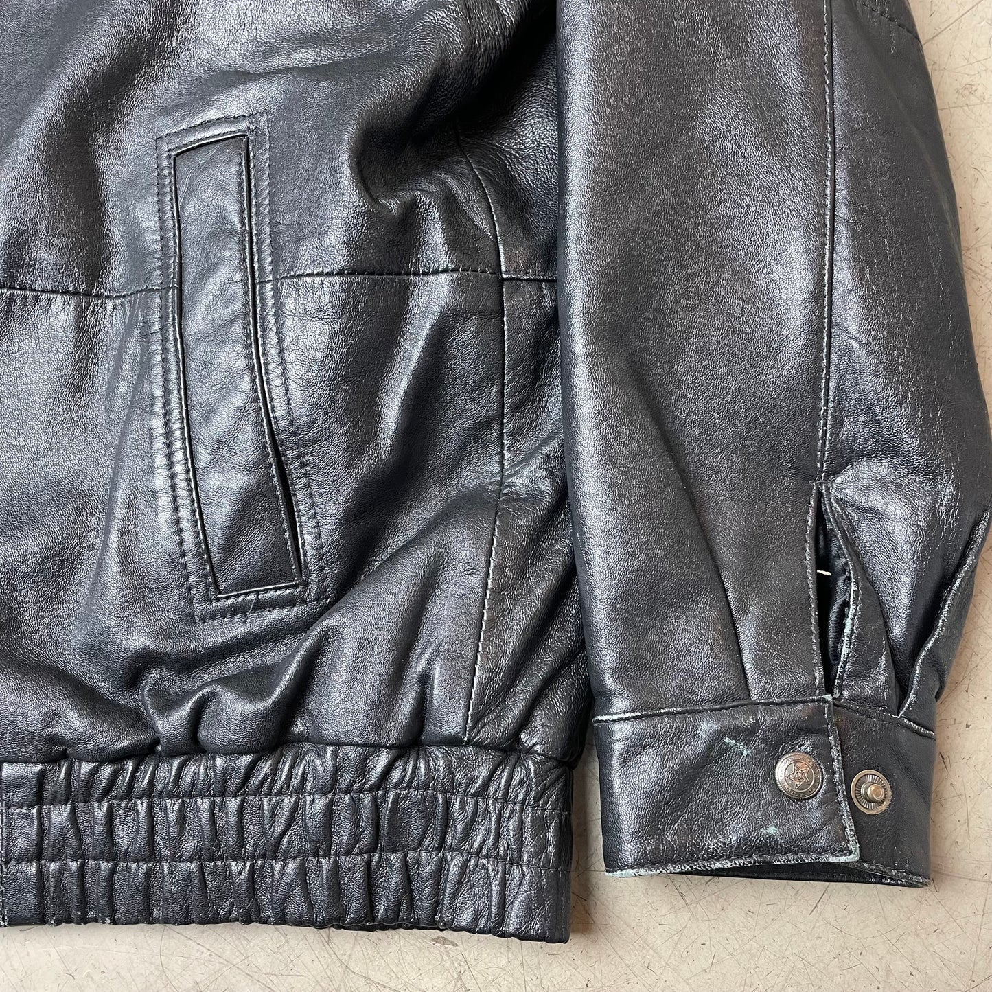(L) Lederjacke schwarz