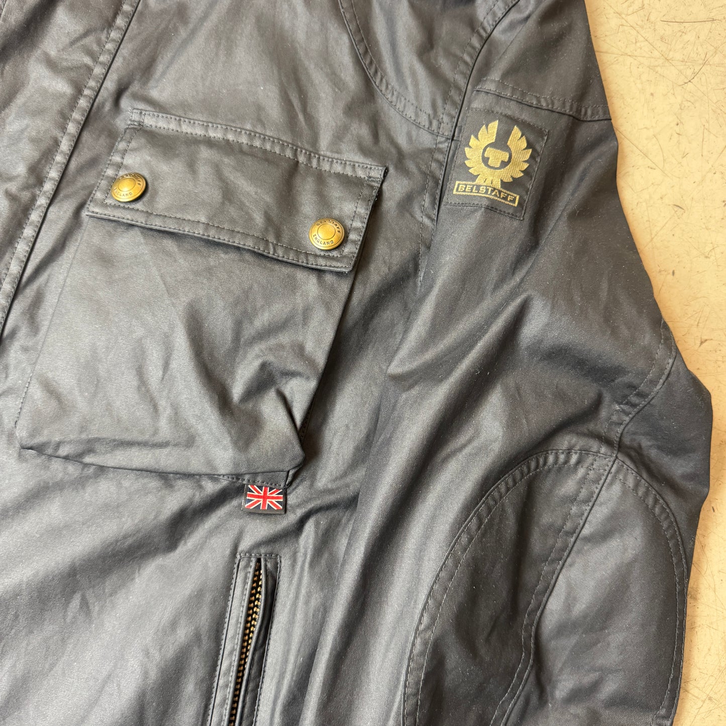(XL) Belstaff Racemaster Professional Jacke dunkelblau Gr. 46