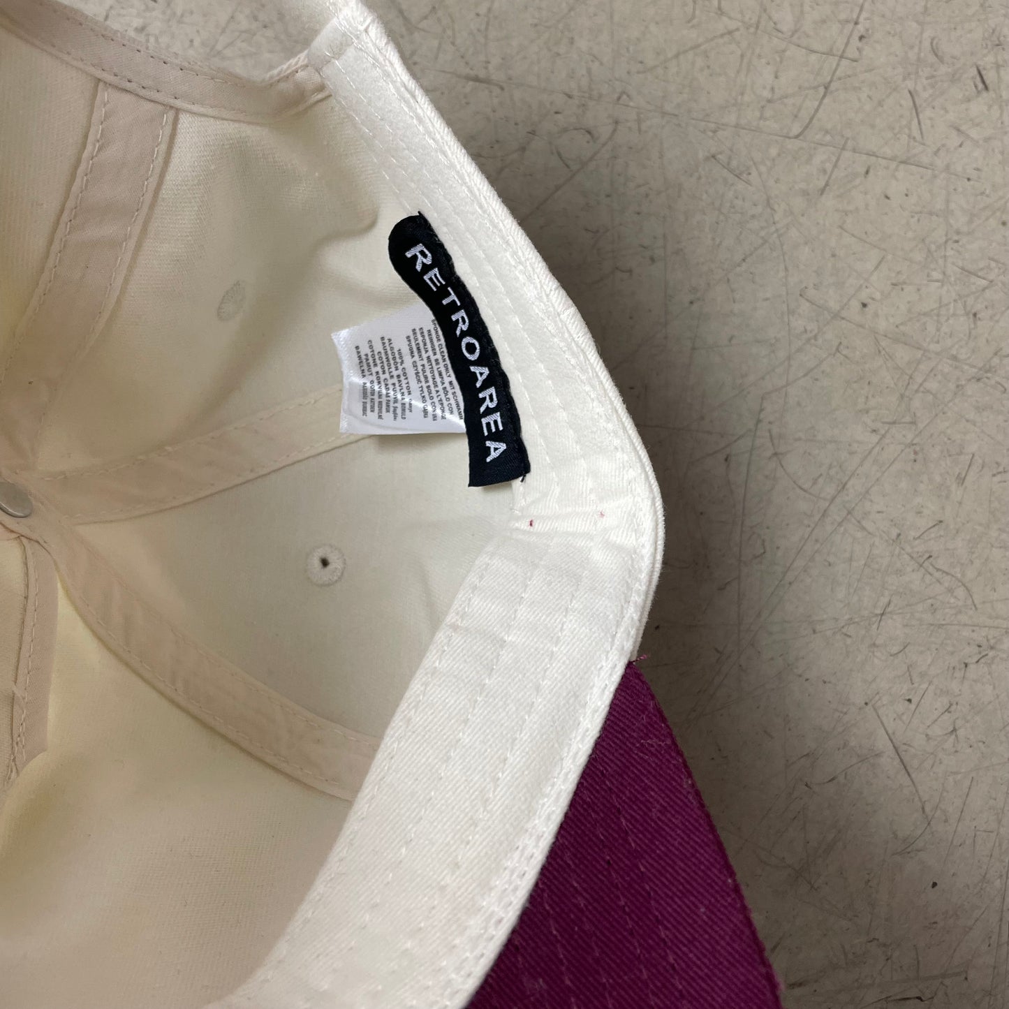 Antik Vintage Chicago Pin Canvas Cap Burgundy dunkelrot beige
