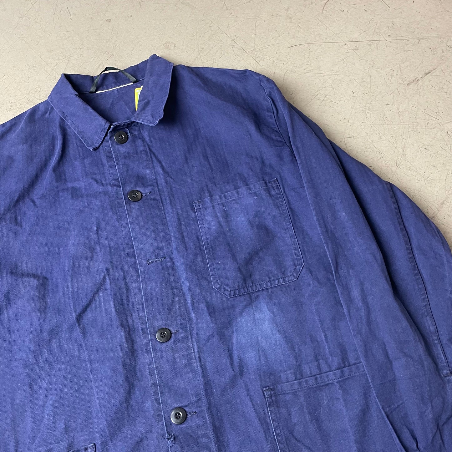 (L) French Work Shirt Yin Yang faded blau