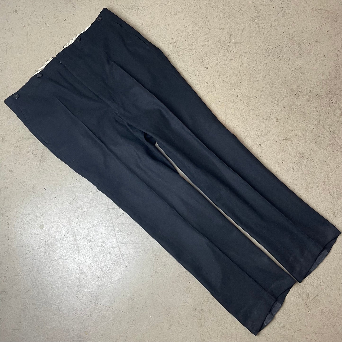 (XL) Vintage 1950-1960s Work Pants European Workwear black Gr.52 Schurwolle