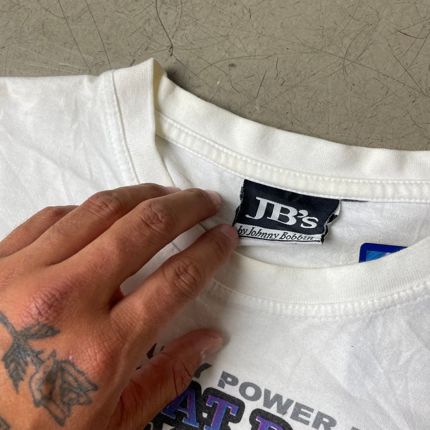 (S) Vintage Speed Boat Liquid Quarter Mile Tshirt weiß