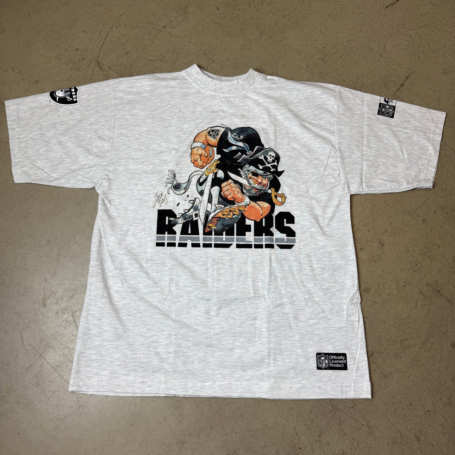 (L) 1990s Campri Teamline Raiders Los Angeles Tshirt grau