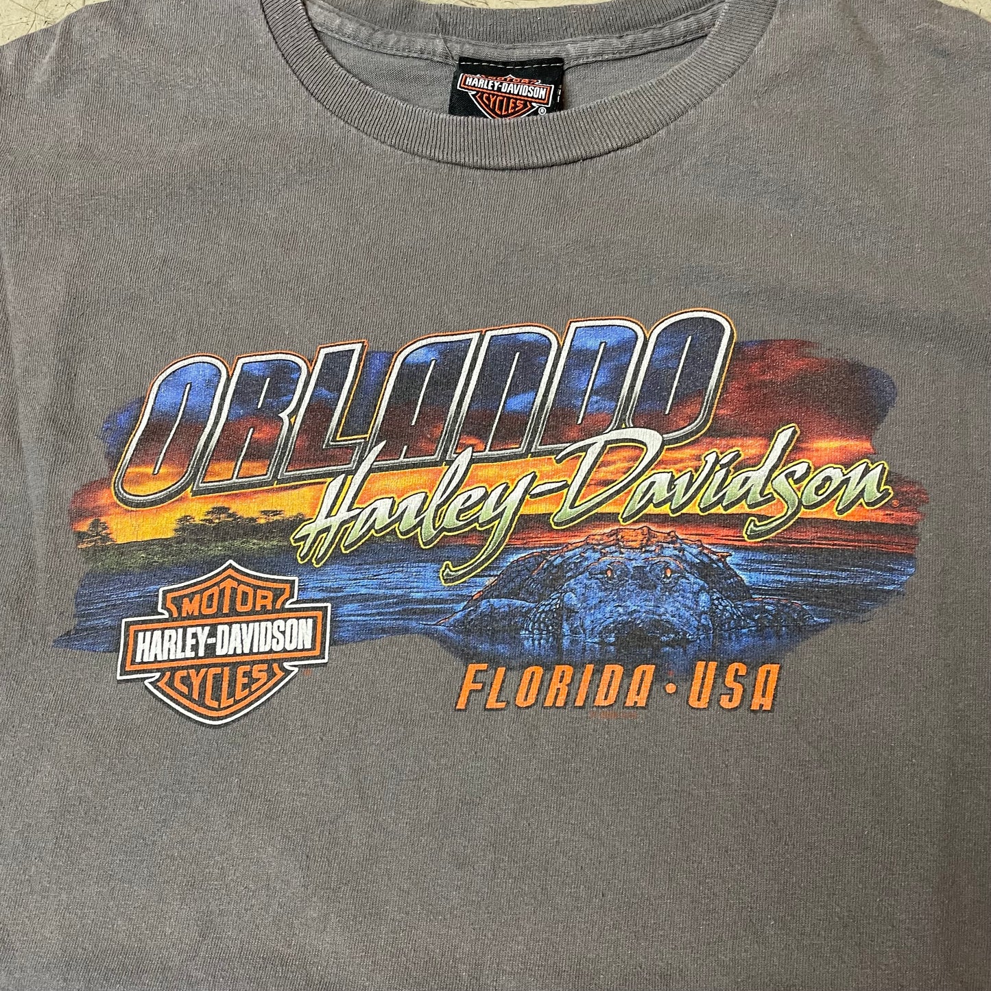 (L) Harley Davidson Orlando Gator Tshirt grau Florida