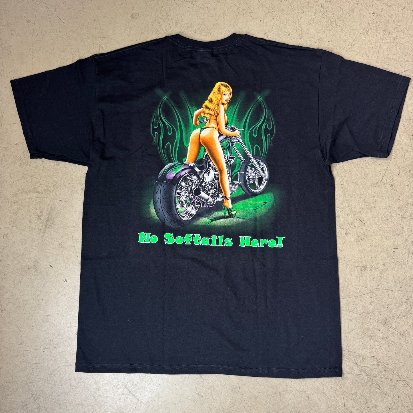 (XL) Choppers Style Lady Print Biker T-Shirt schwarz by Anvil