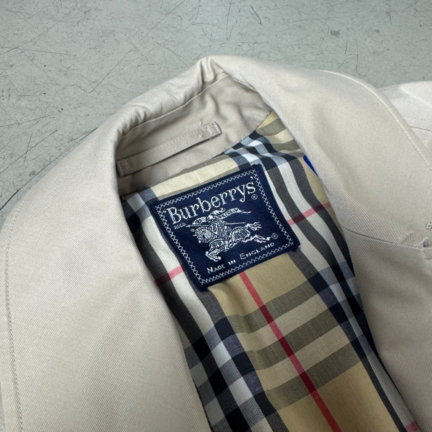 (L) Vintage Burberry Trench Coat Mantel beige creme