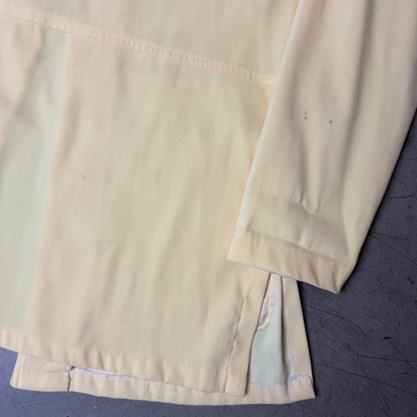 (L) 1970s Casual Palace French Work Shirt Butter Yellow