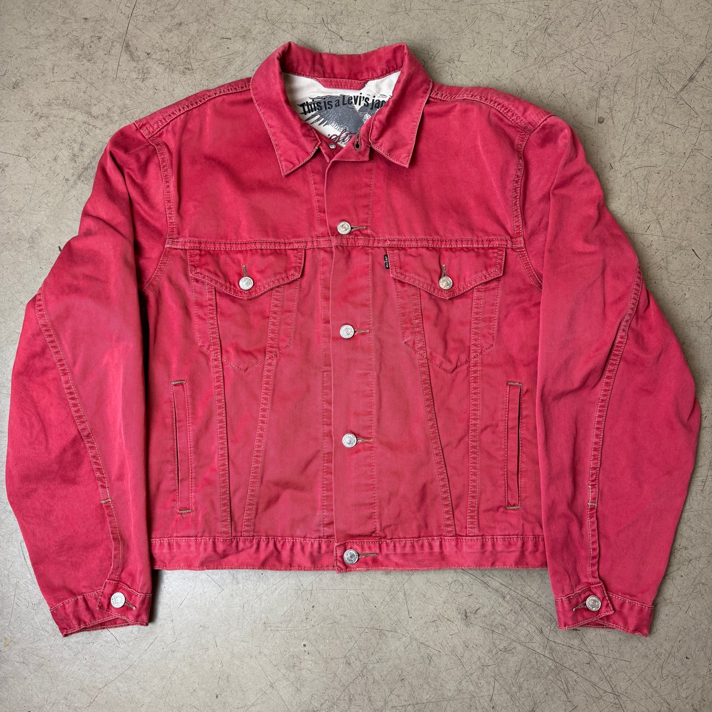 (S) Wmn 1990s Levi’s Jeansjacke Faded rot Black Label