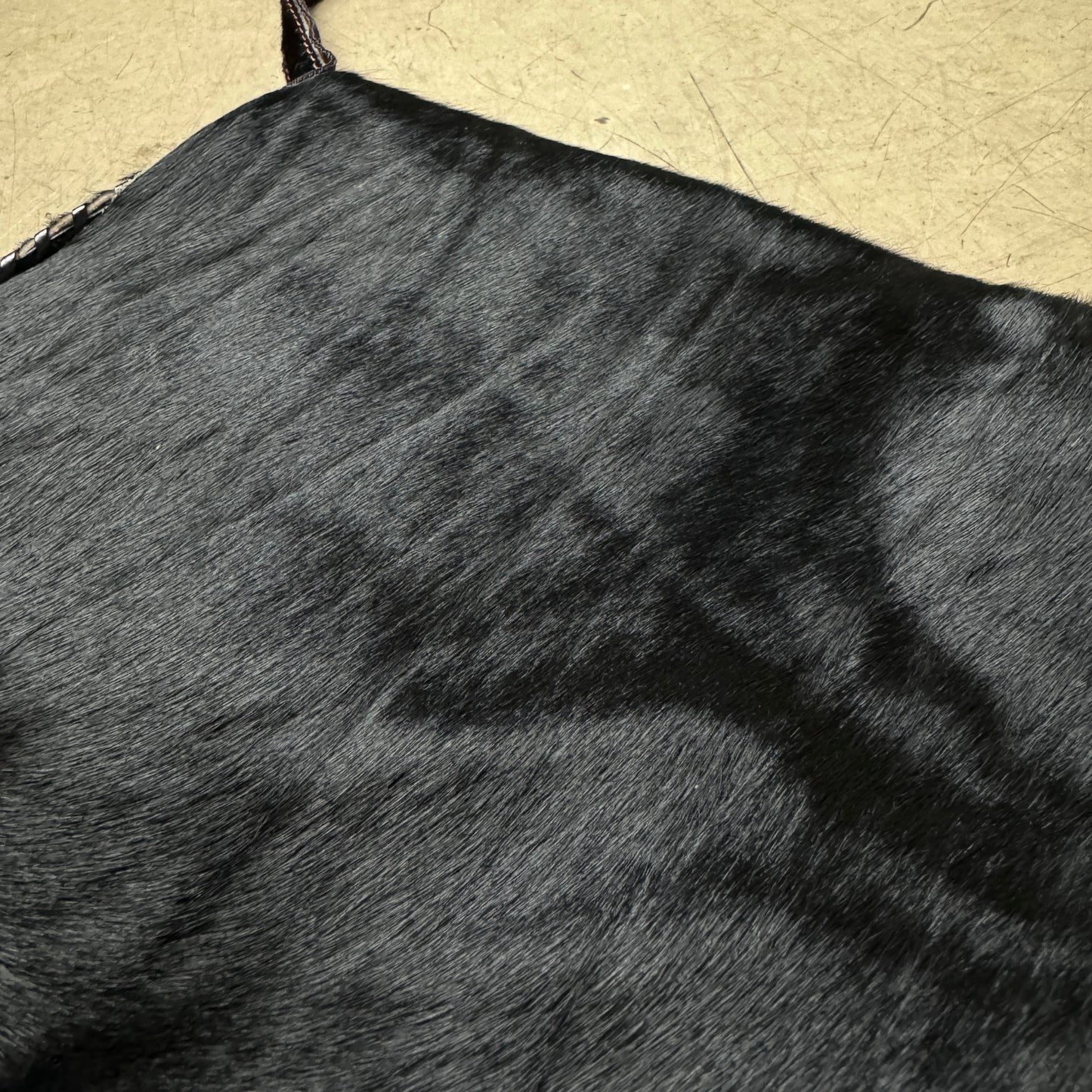Black Cow Hide / Kuhfell Leder Side Bag