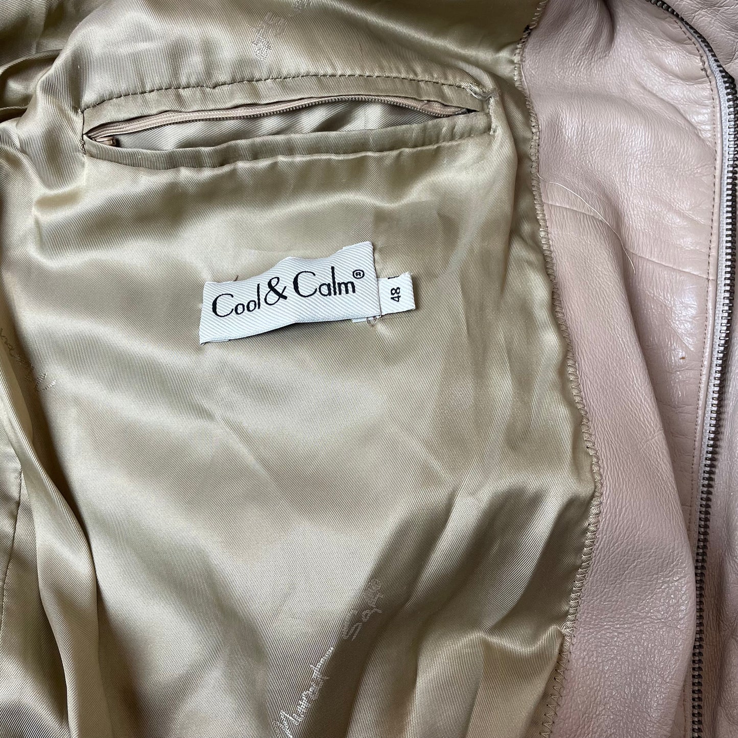 (M) Lederjacke beige