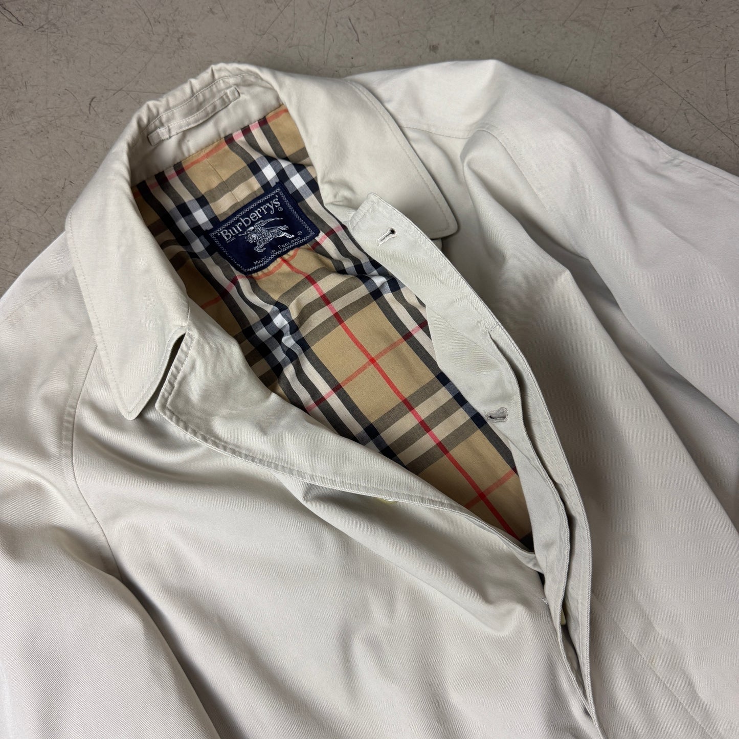 (XL) Vintage Burberry Trench Coat beige Creme Mantel