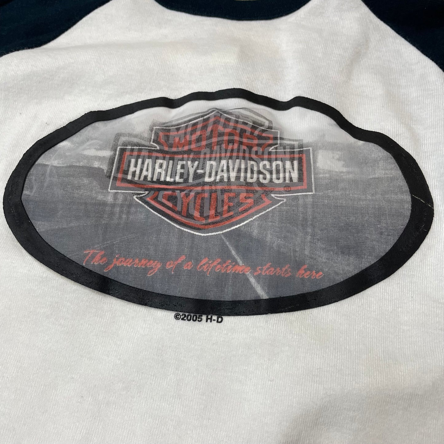 (M) Wmn Harley Davidson Baseball Longsleeve schwarz weiß Clayton County