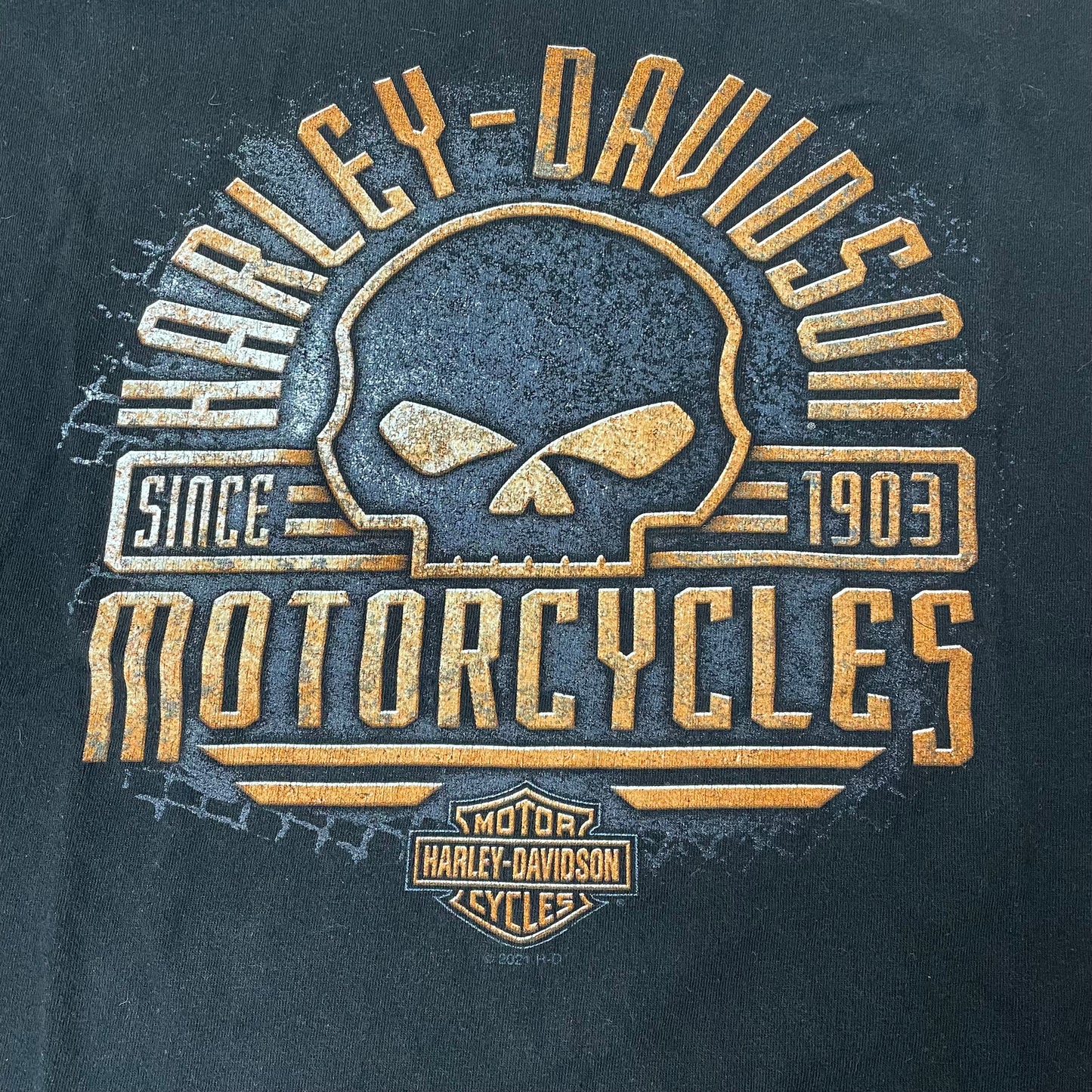(L) 2021 Harley Davidson Biker Skull Tshirt schwarz Minuteman