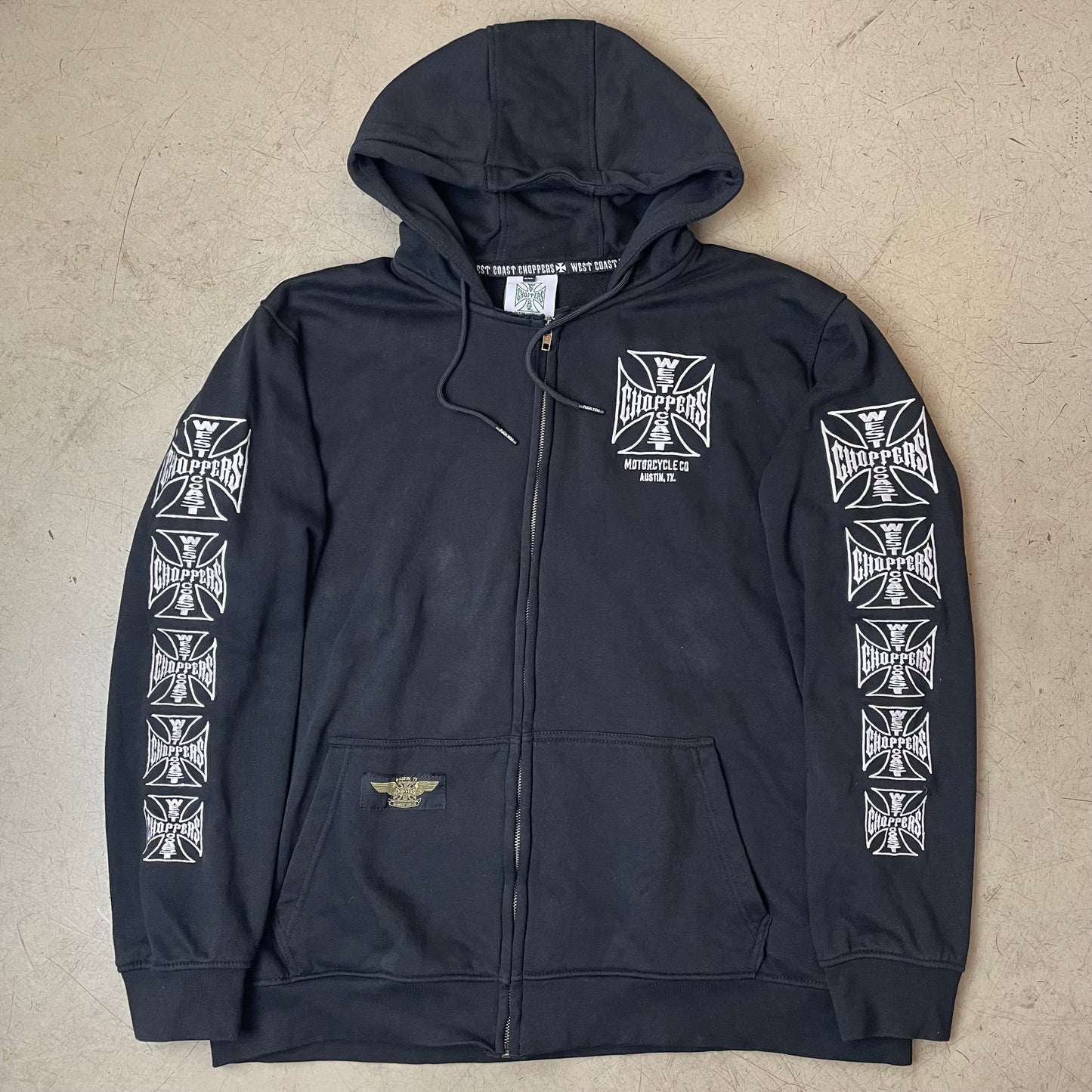 (XXL) Rare West Coast Choppers Zip Hoodie Biker schwarz