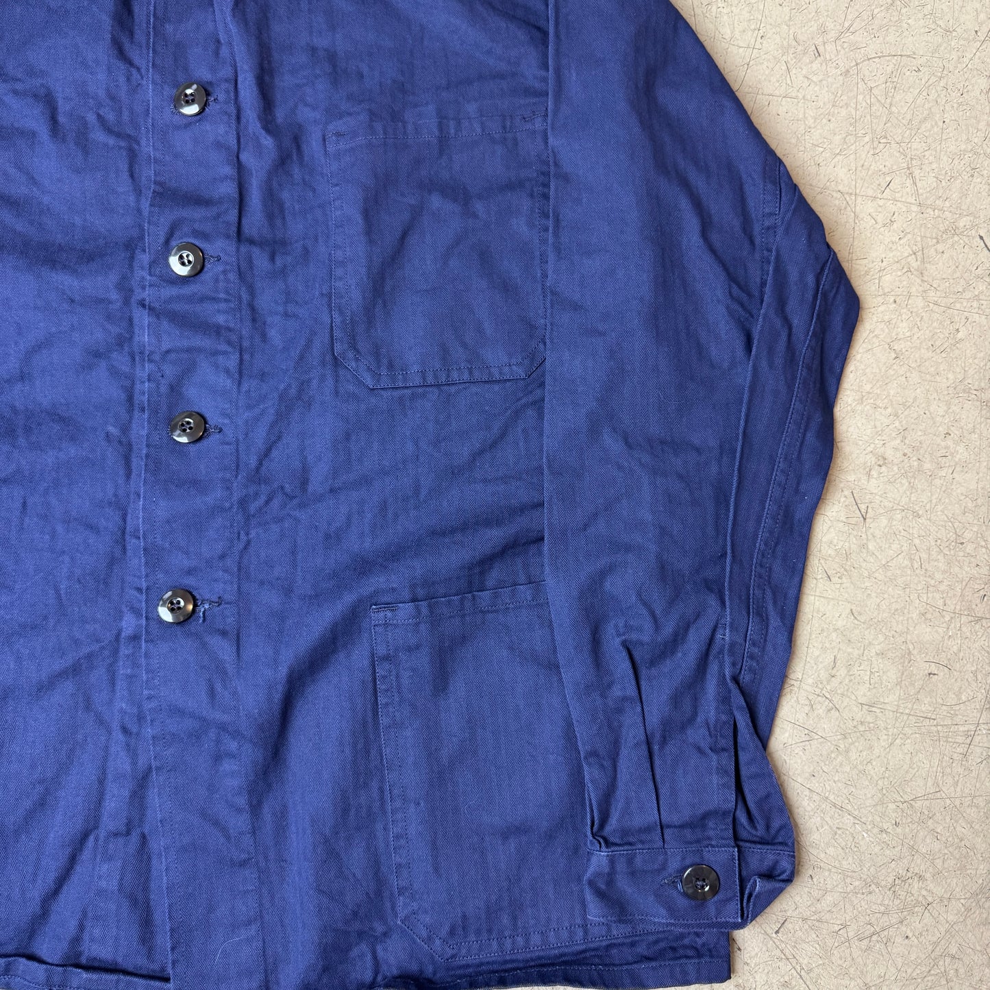 (M-L) French Work Shirt blau