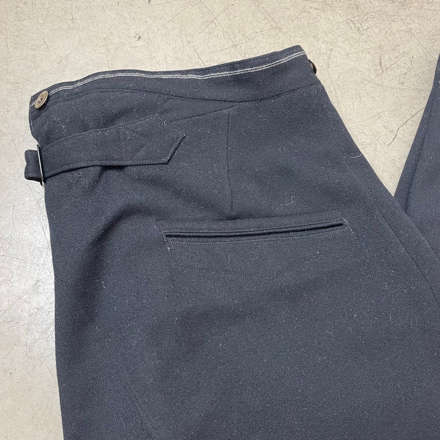 (XL) Vintage 1950s Work Pants European Workwear Stoffhose black Gr.50