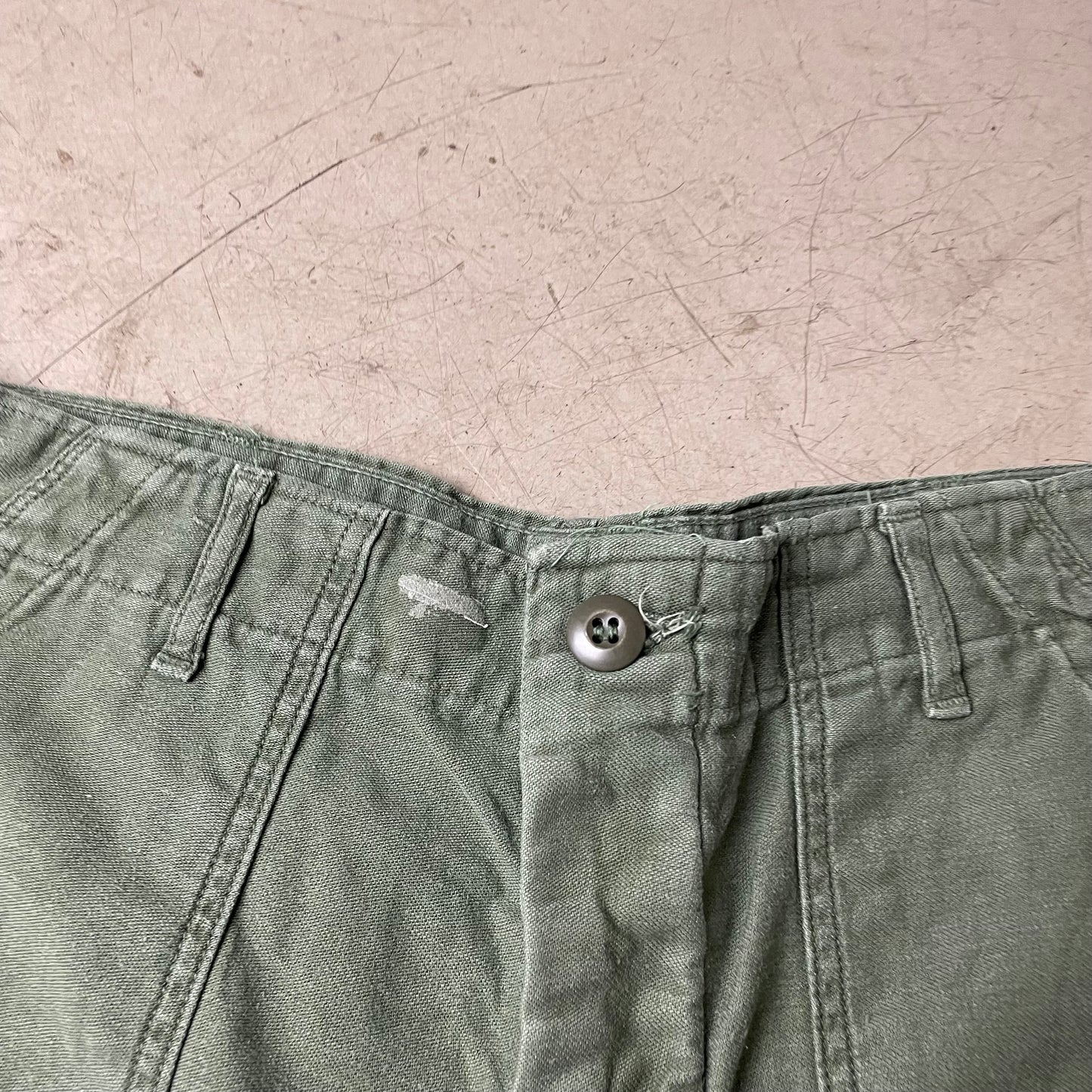 (L) Vintage Front Pocket Fatigue Pants Cotton Sateen US Army grün W36/L31