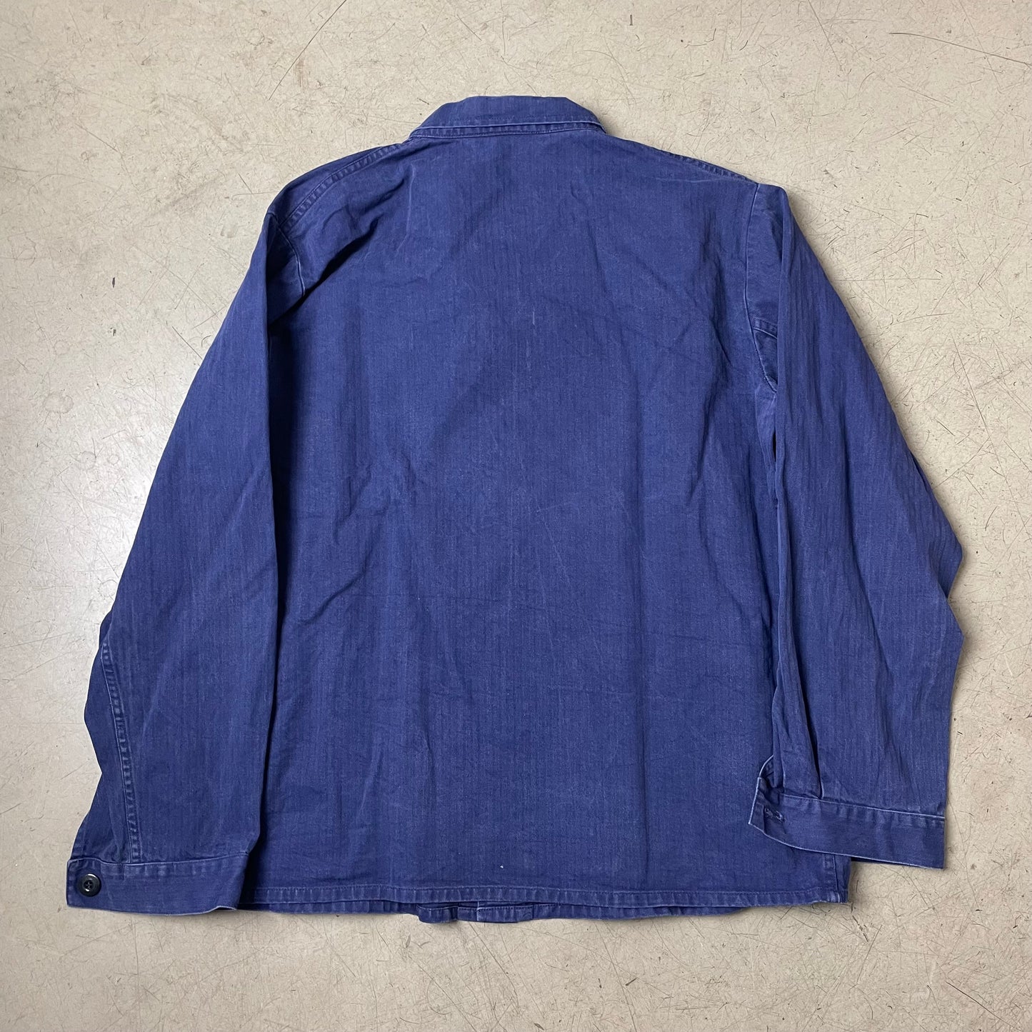 (L) Vintage French Work Shirt Hemd faded blau