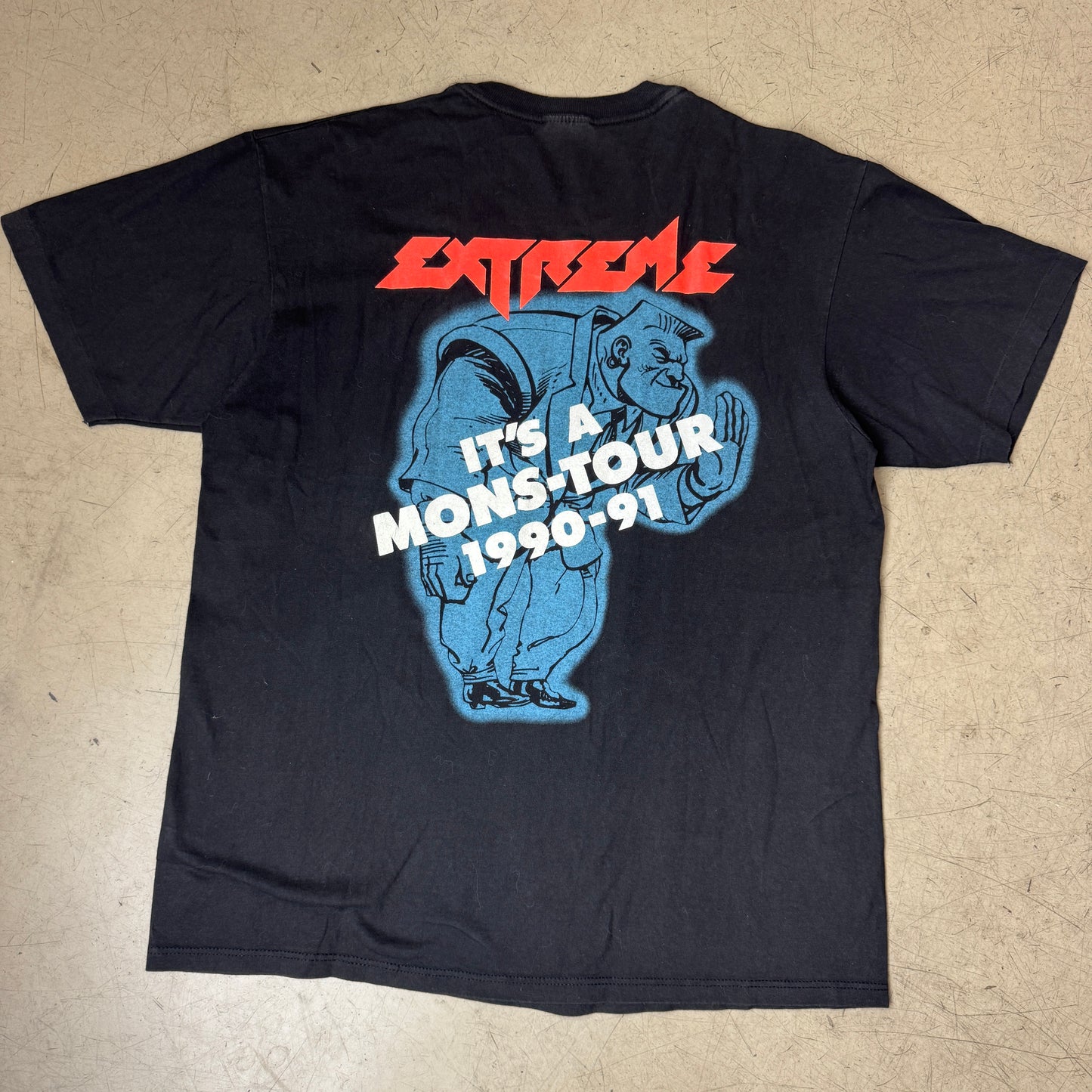 (XL) 1990-91 Extreme Mons-Tour Band T-Shirt Single Stitch schwarz Hanes
