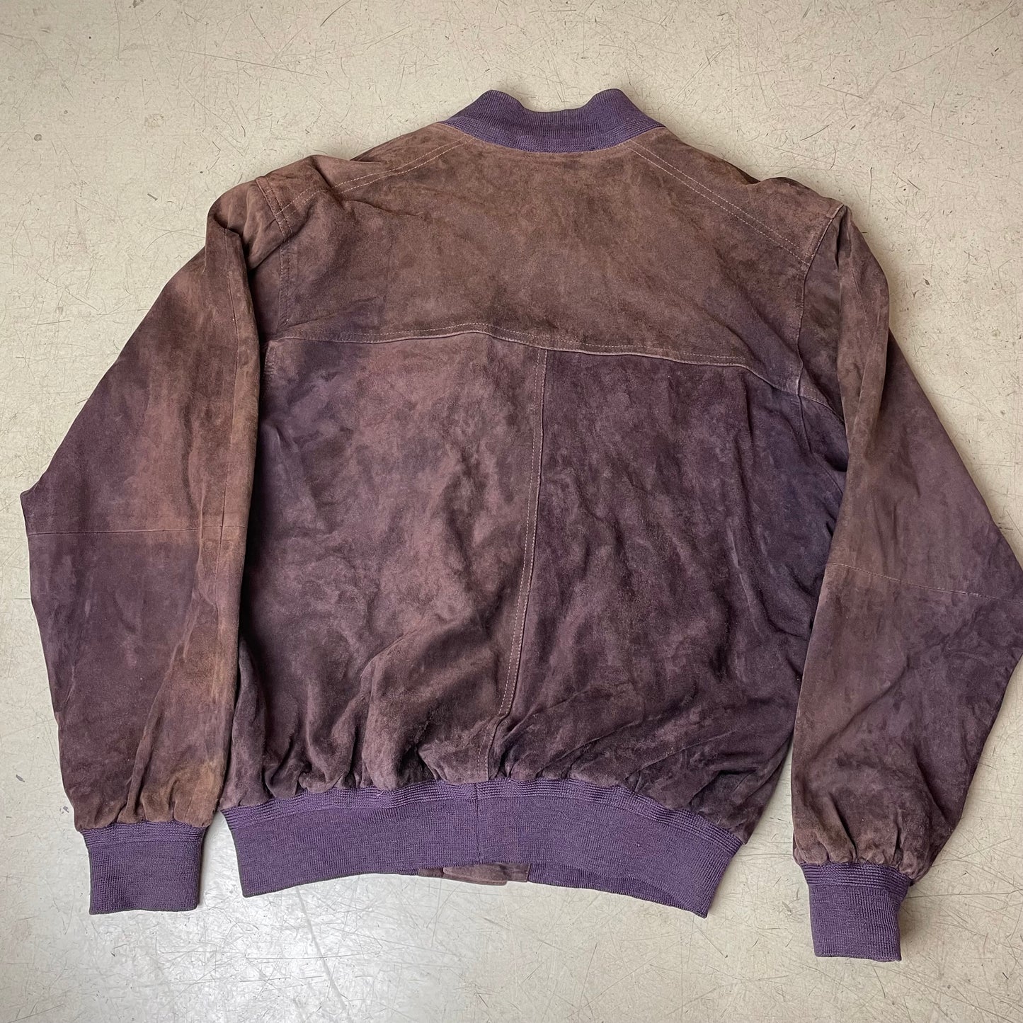 (L) Wildleder Jacke Bomberjacke Faded braun lila 54