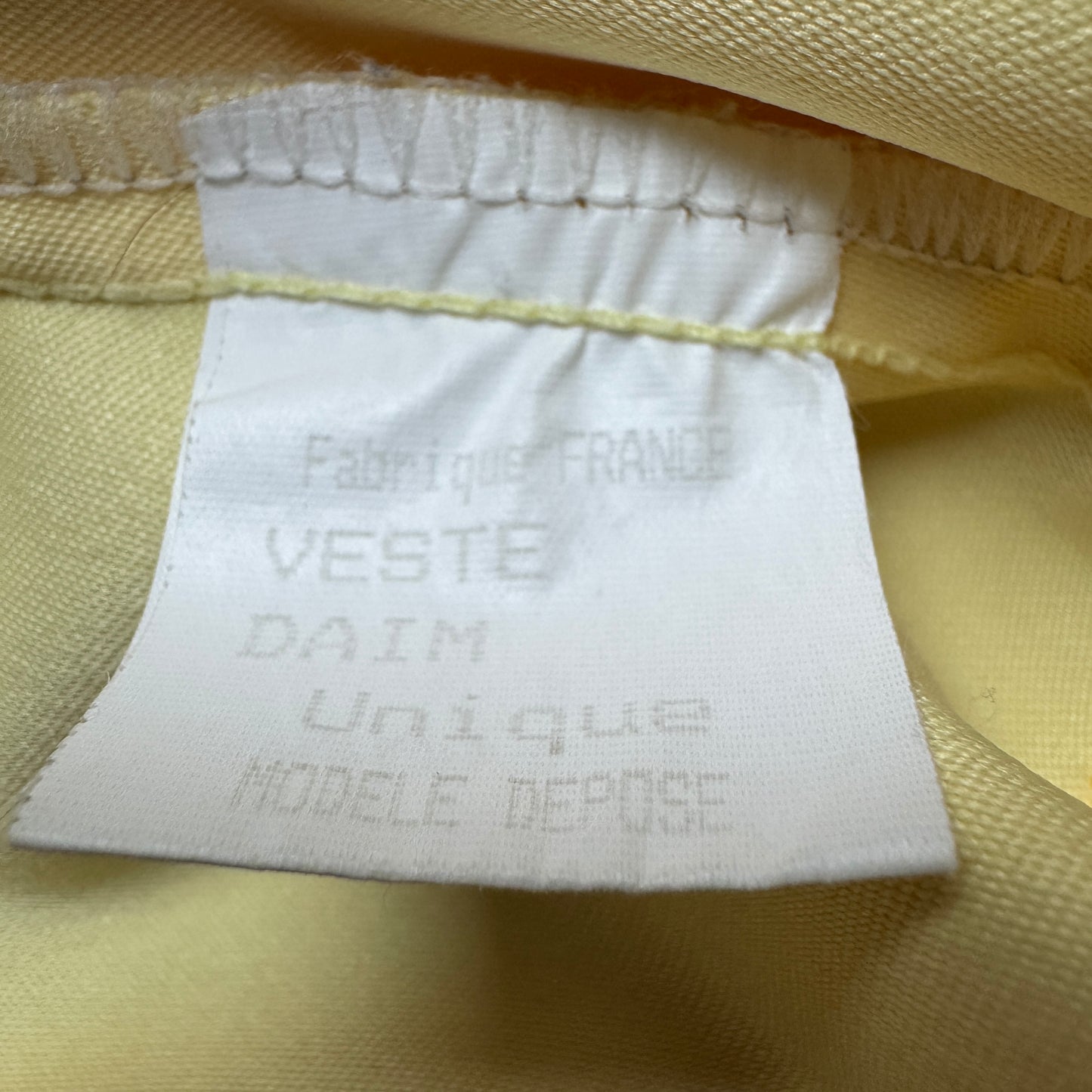 (L) 1970s Casual Palace French Work Shirt Butter Yellow
