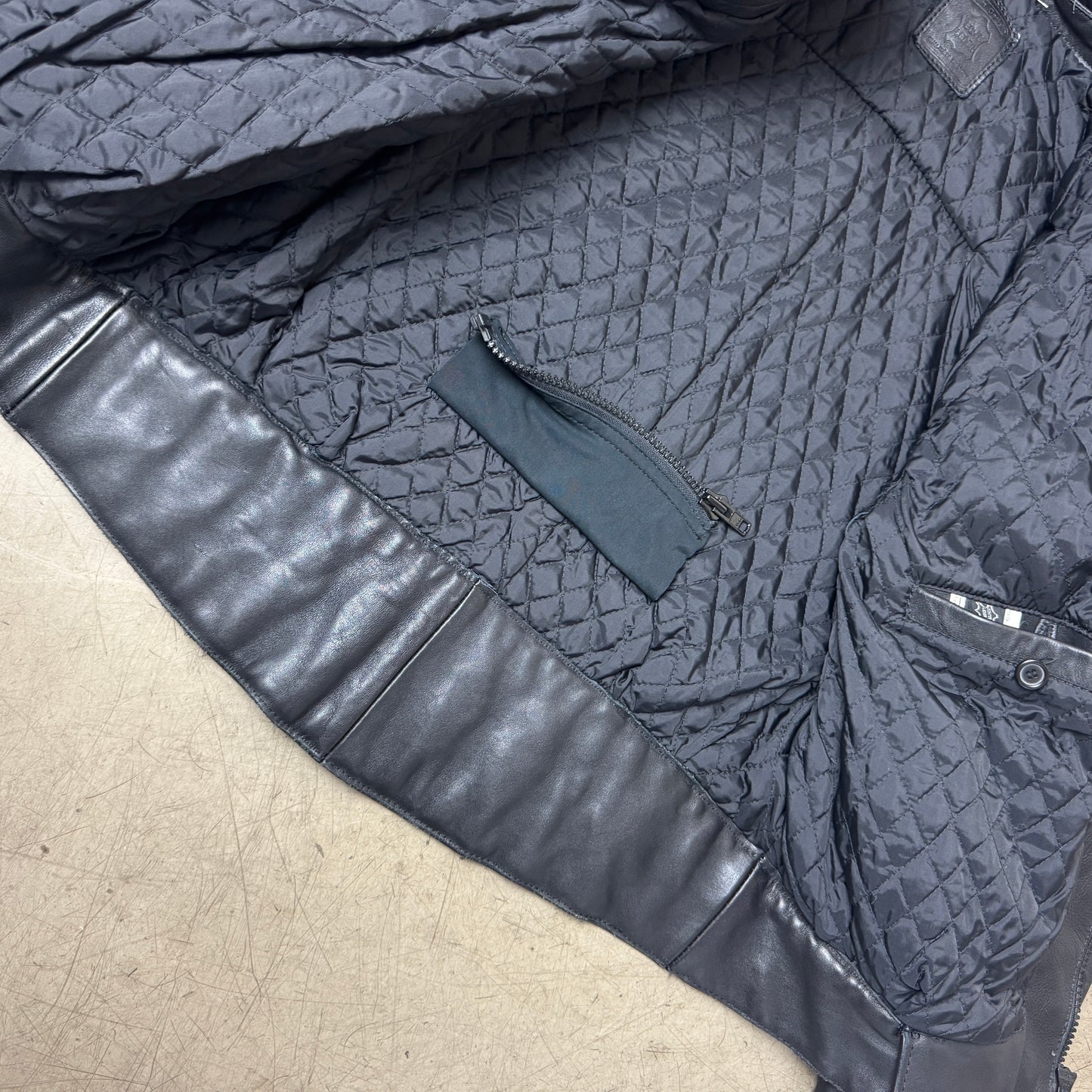 (M-L) Front Pocket Biker Lederjacke