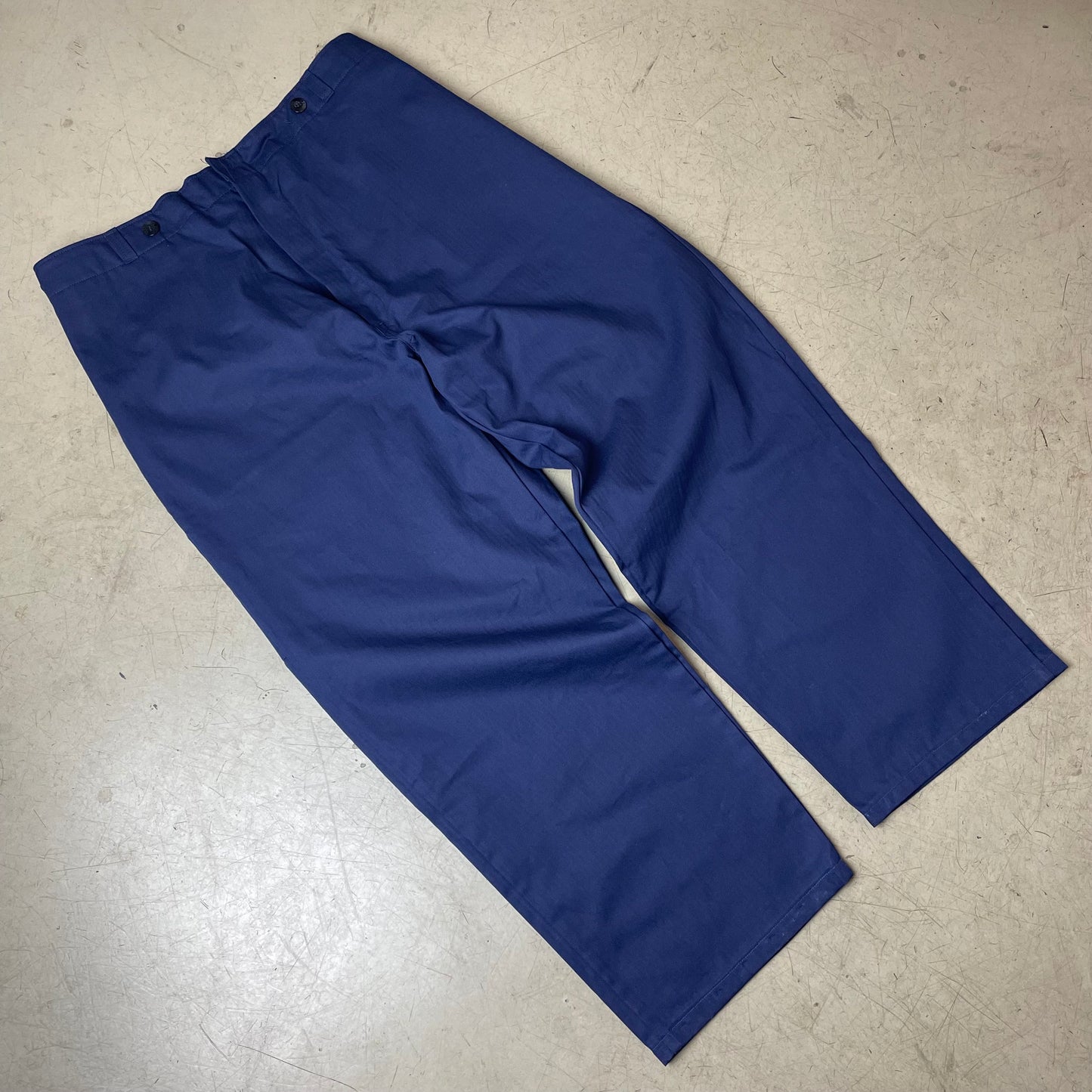 (XL) Vintage European Work Pants Blau French verstellbar