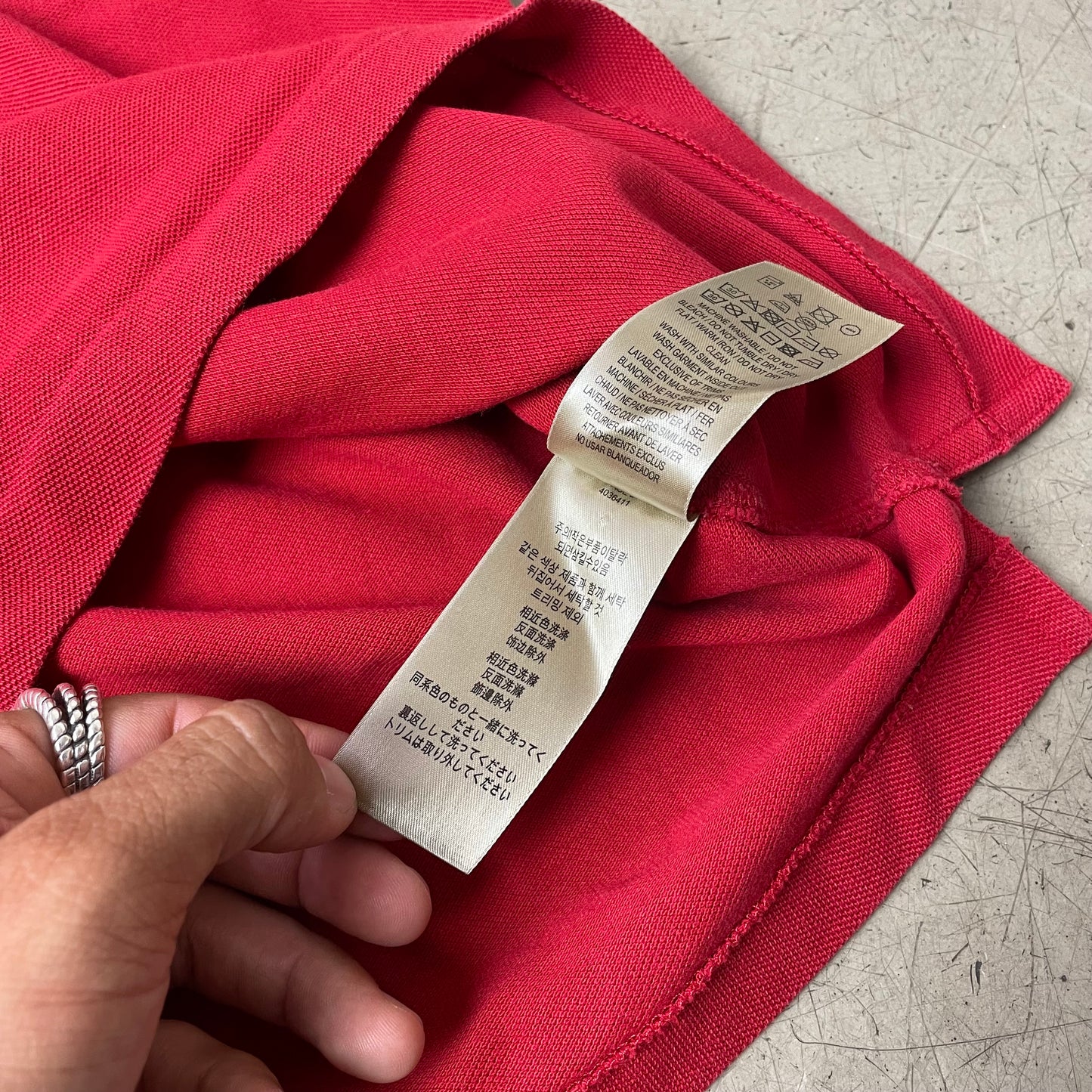 (XL) Burberry Polo Tshirt Rot Logo Stick