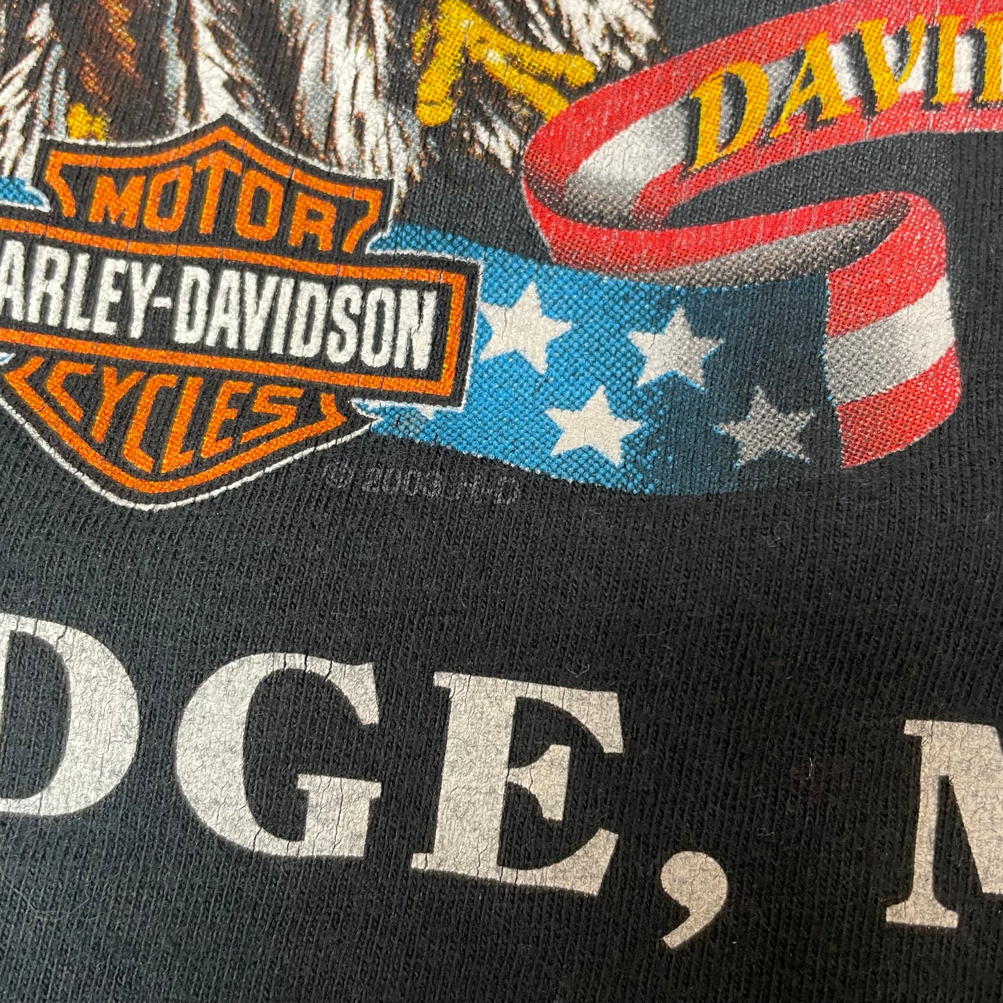 (L) 2003 Harley Davidson Maryland Big Logo Eagle Tshirt schwarz
