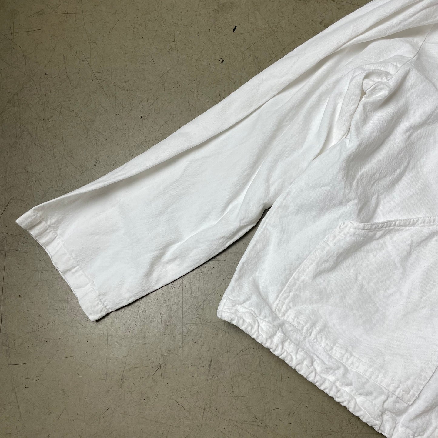 (M) 1980s Cotton Hooded Track Jacket Hoodie weiß