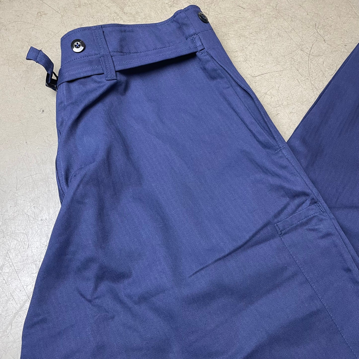 (XL) Vintage European Work Pants Blau French verstellbar