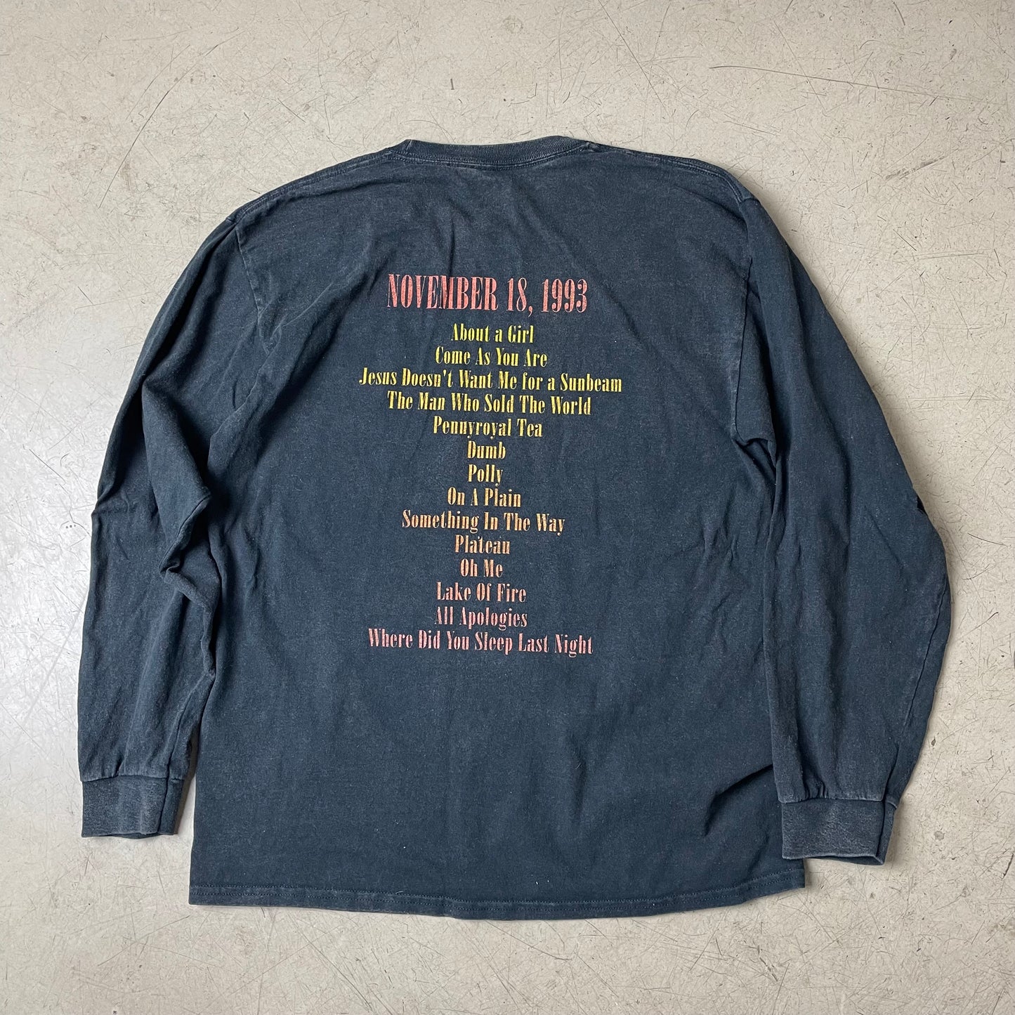 (M) 2021 Nirvana Band Shirt Langarm Longsleeve faded Black